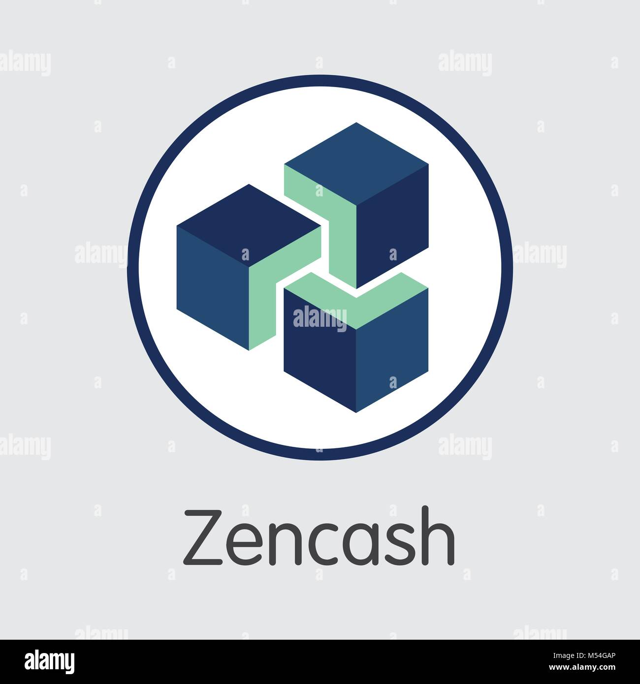 Zencash Crypto moneta - elemento vettore. Illustrazione Vettoriale