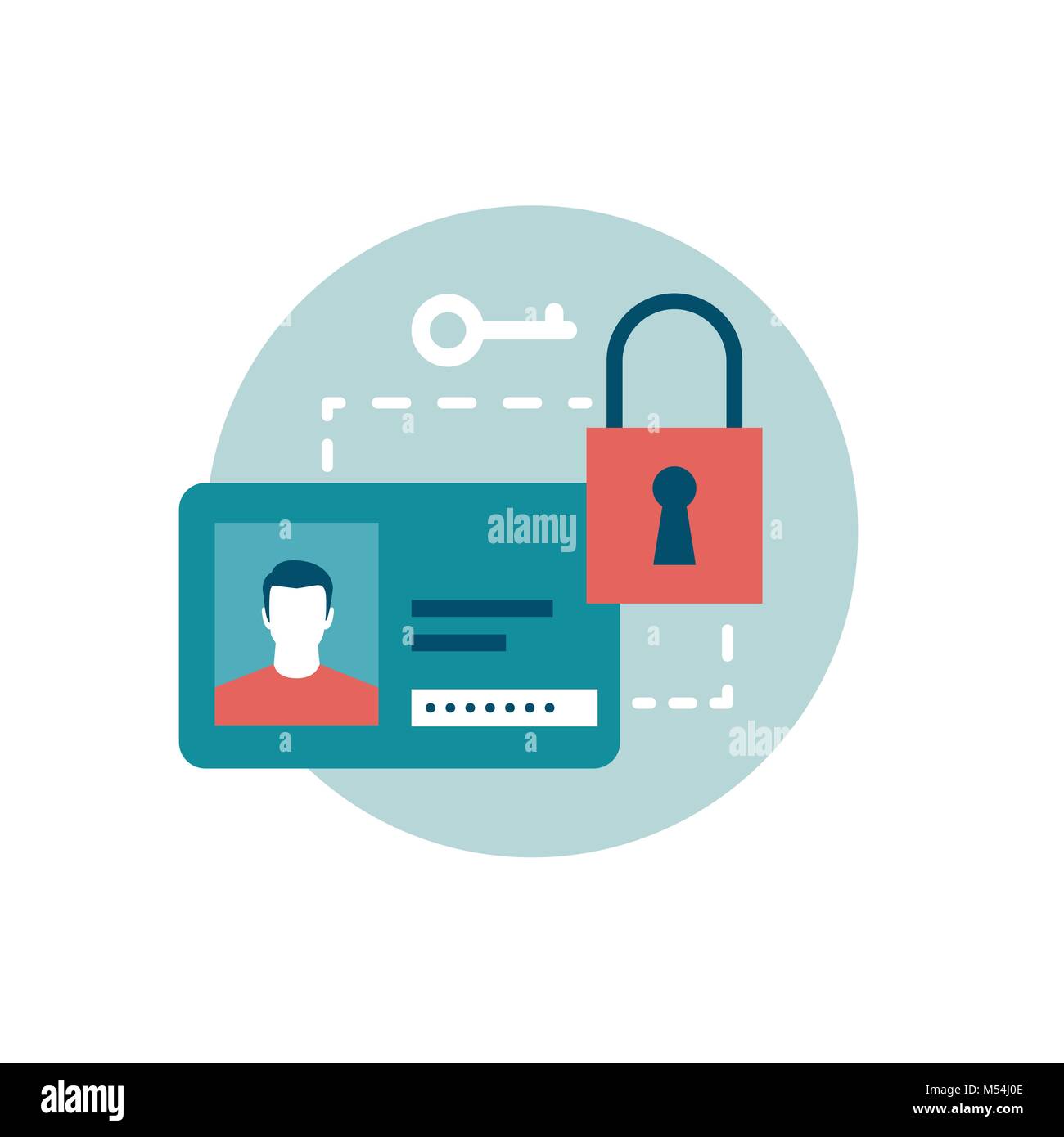 Mantenere le informazioni e la password online, cyber Icona sicurezza Illustrazione Vettoriale