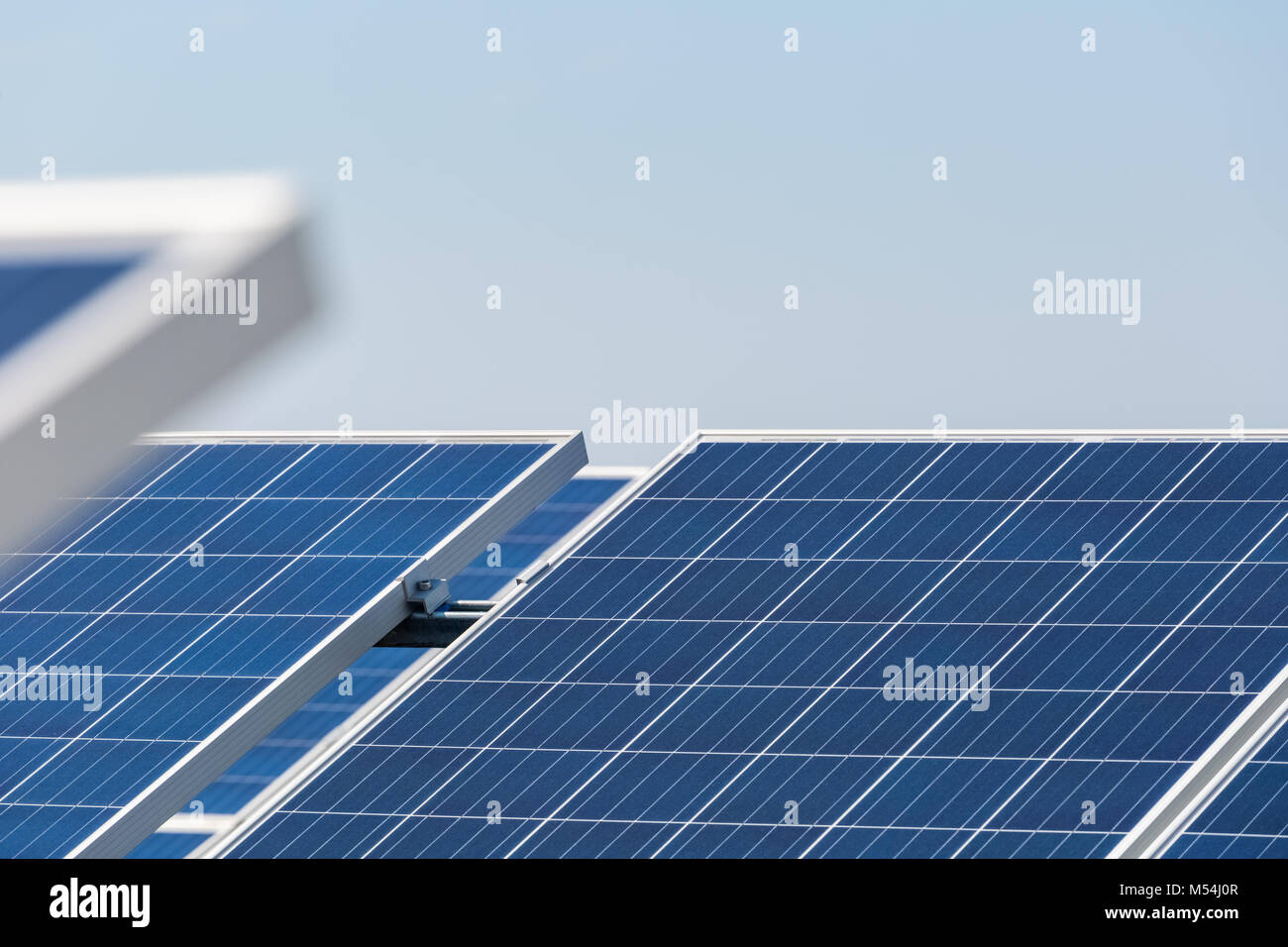 Pannelli fotovoltaici closeup Foto Stock