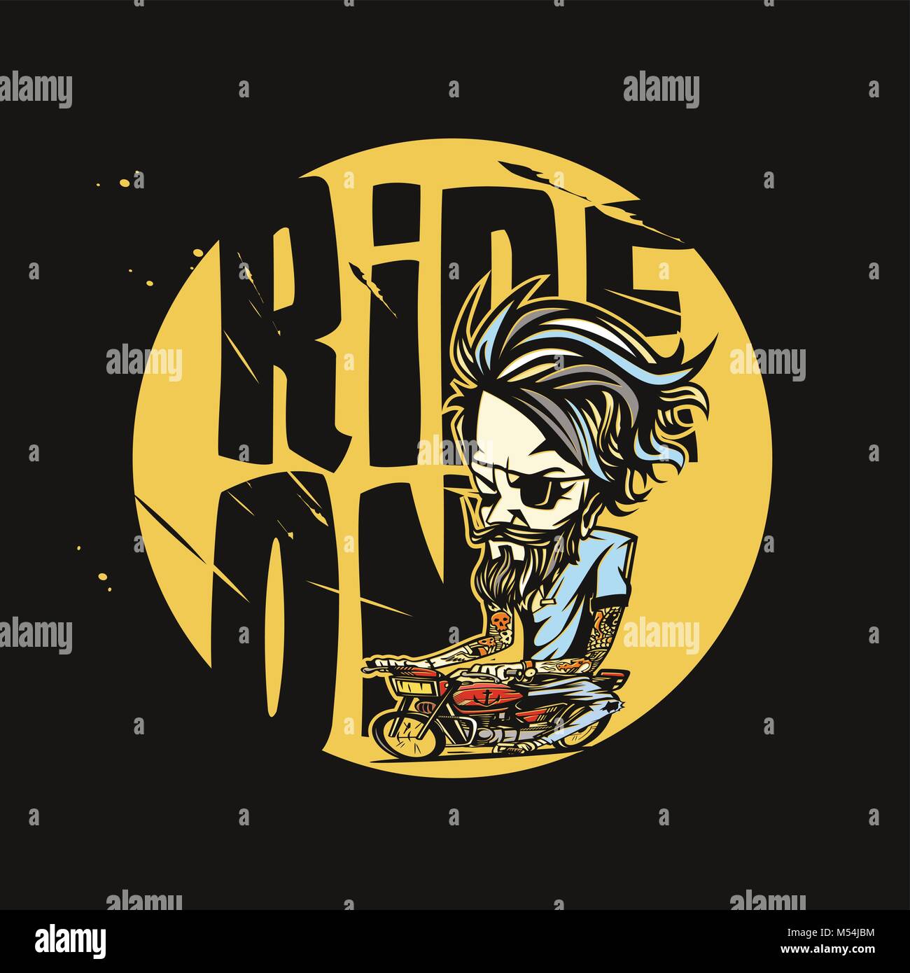Logo minimale del golden bike rider illustrazione vettoriale Illustrazione Vettoriale