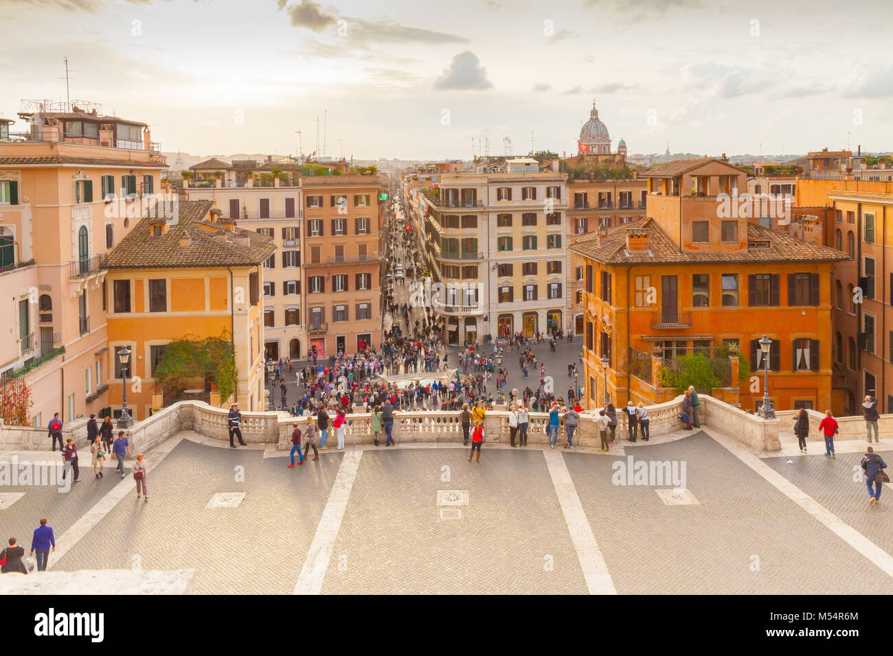 Roma vista dalla terrazza della piazza di spagna Foto Stock