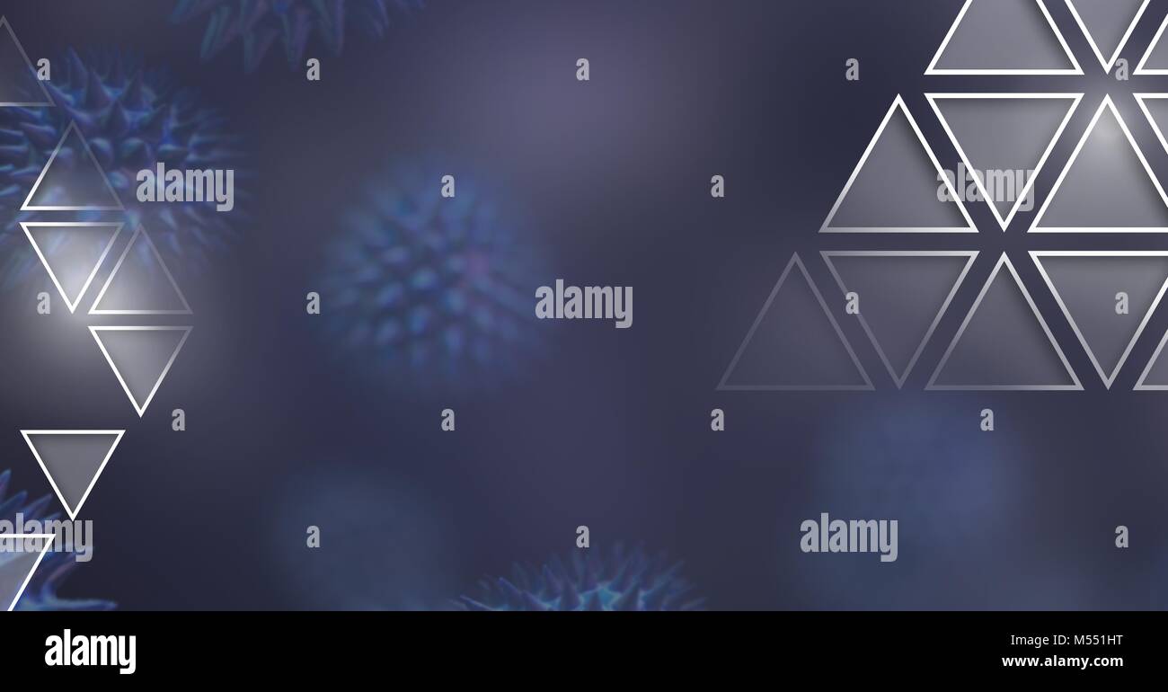 Triangolo di poligoni con micro sfondo della scienza Foto Stock