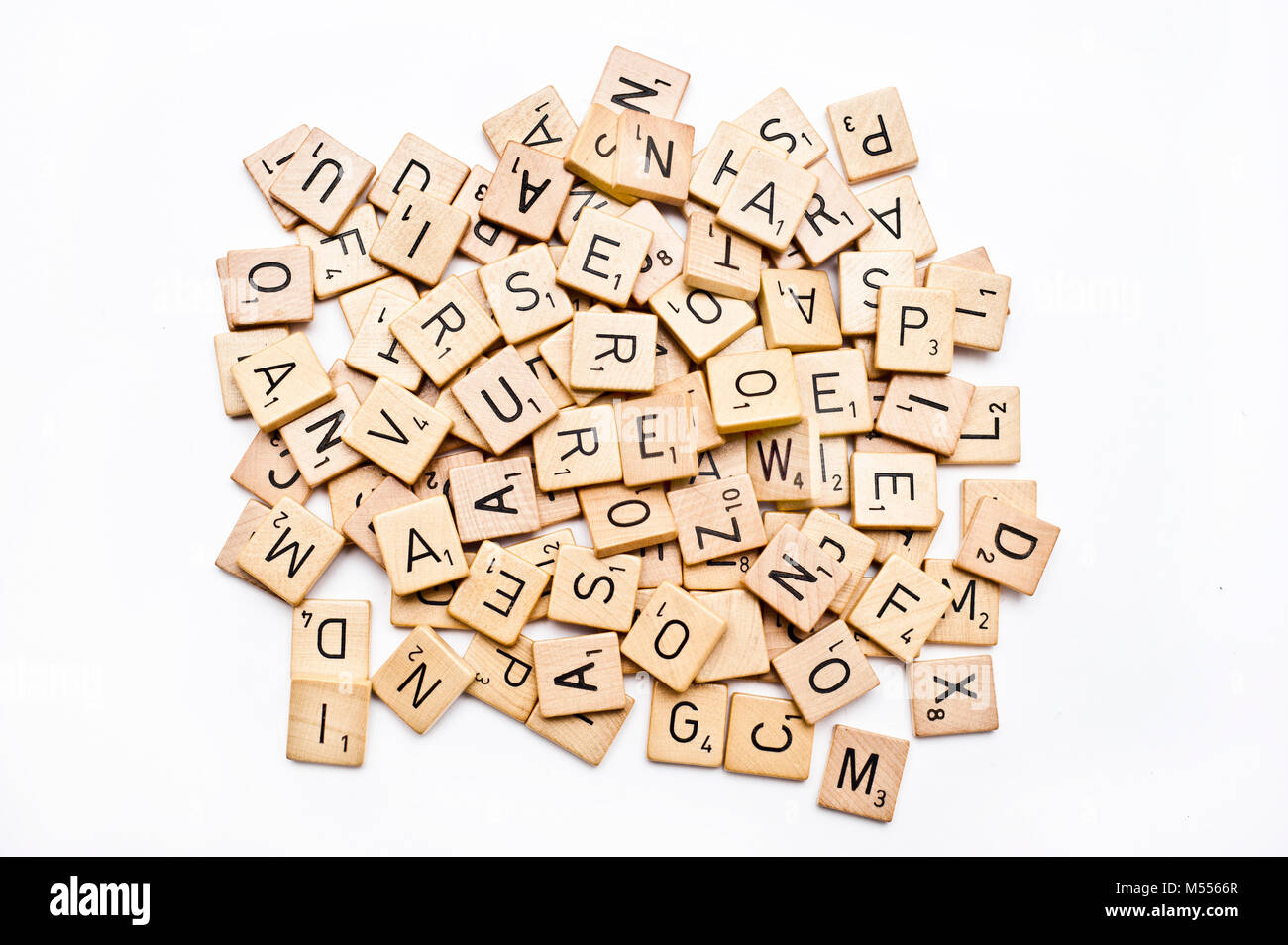 Piastrelle scrabble isolato Foto Stock