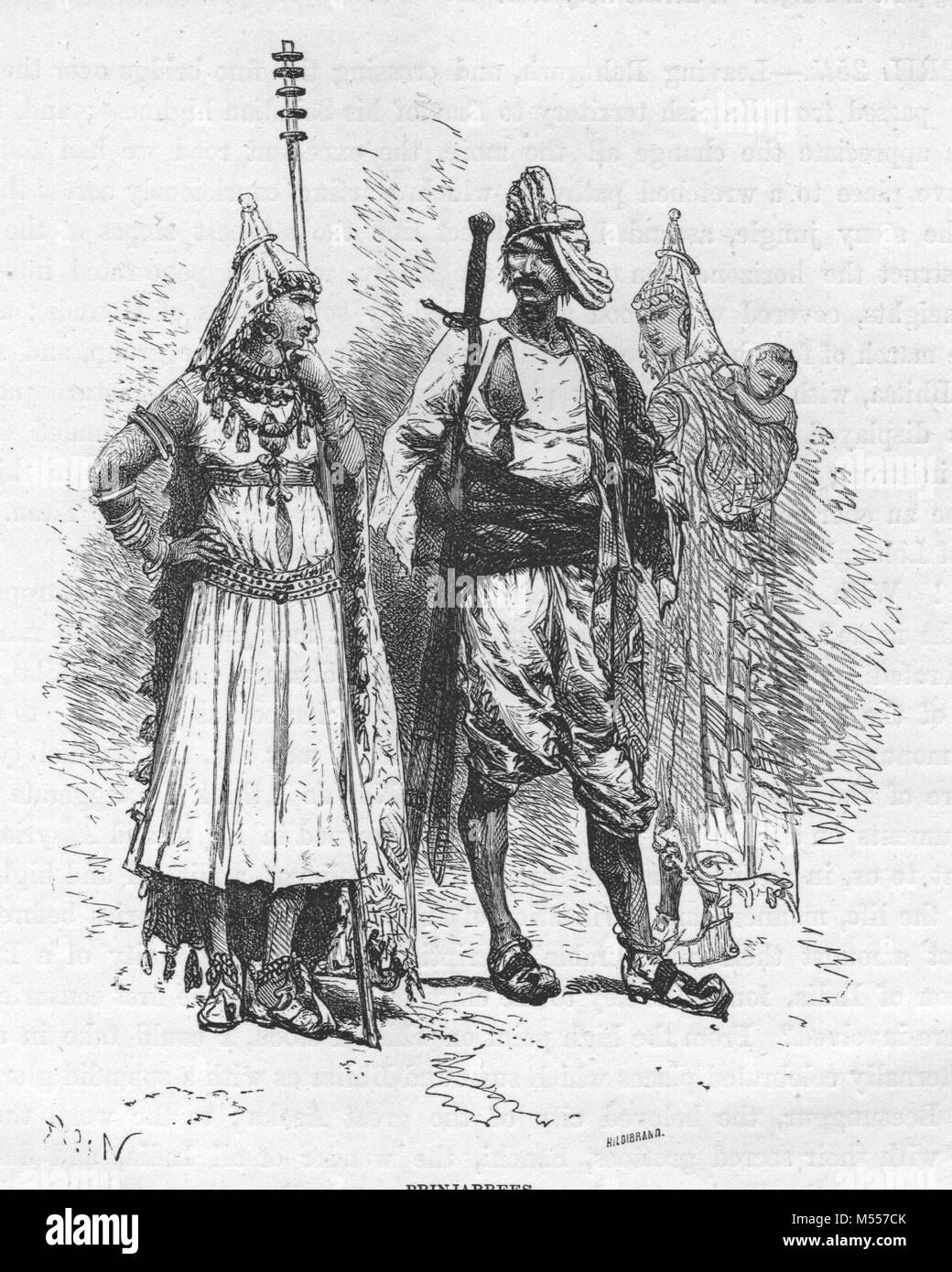 INDIA. Brinjarrees, incisione antica 1878 Foto Stock