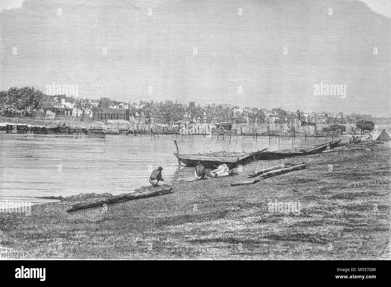 INDIA. Muttra, incisione antica 1878 Foto Stock