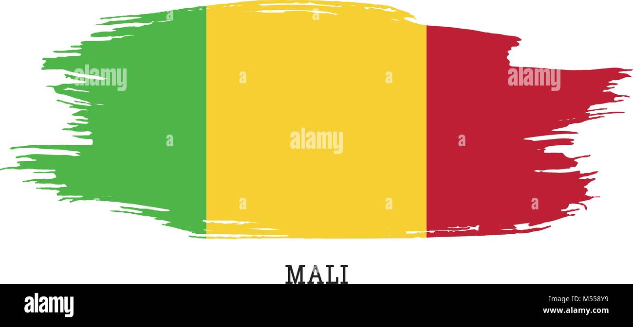 Mali vettore di flag grunge corsa di vernice Illustrazione Vettoriale