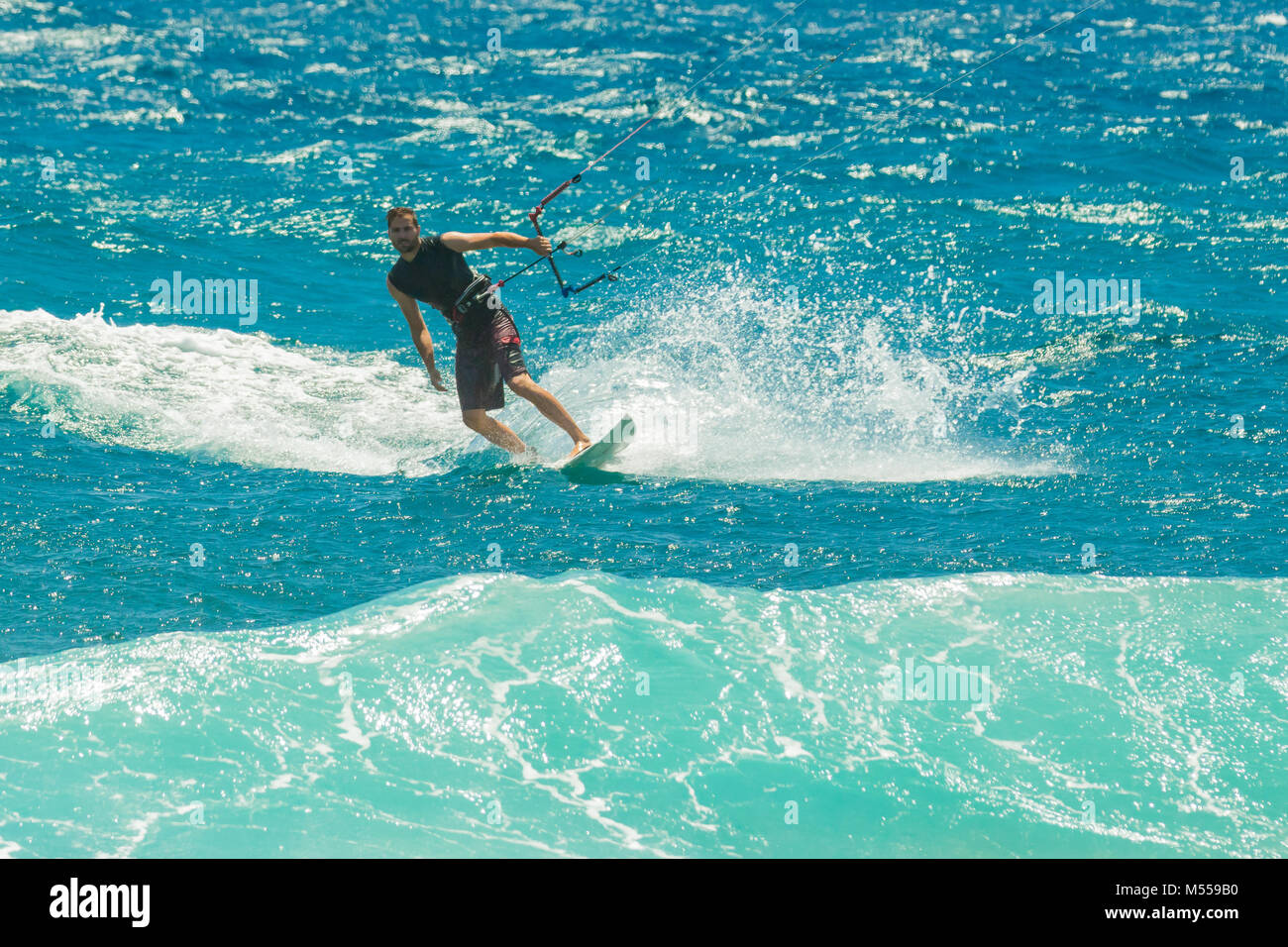 Navigare in mare di fronte a El Medano Tenerife Foto Stock