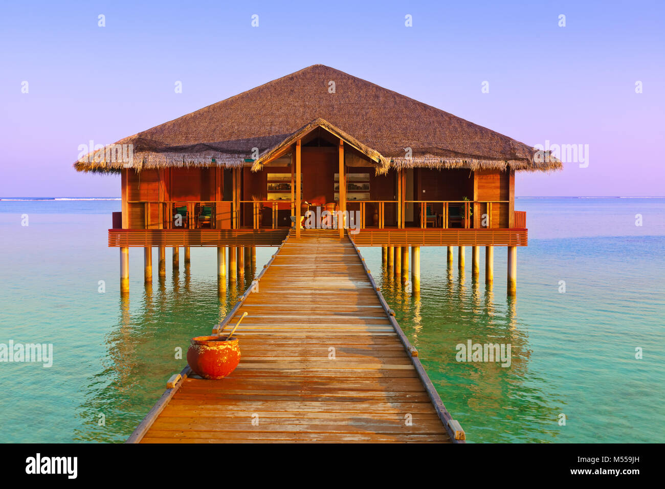 Spa Salone su isole Maldive Foto Stock