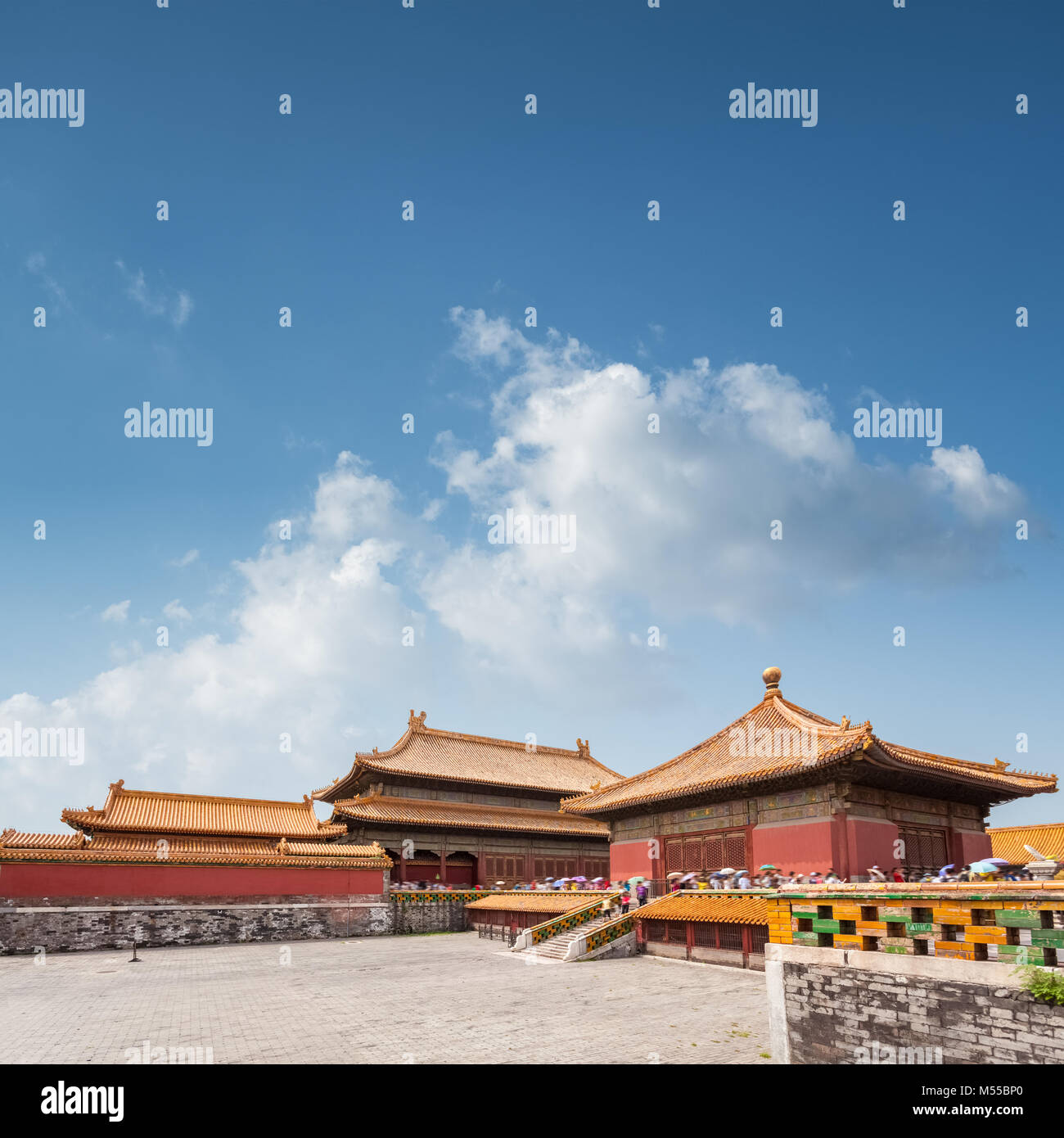 Pechino città proibita contro il cielo blu Foto Stock