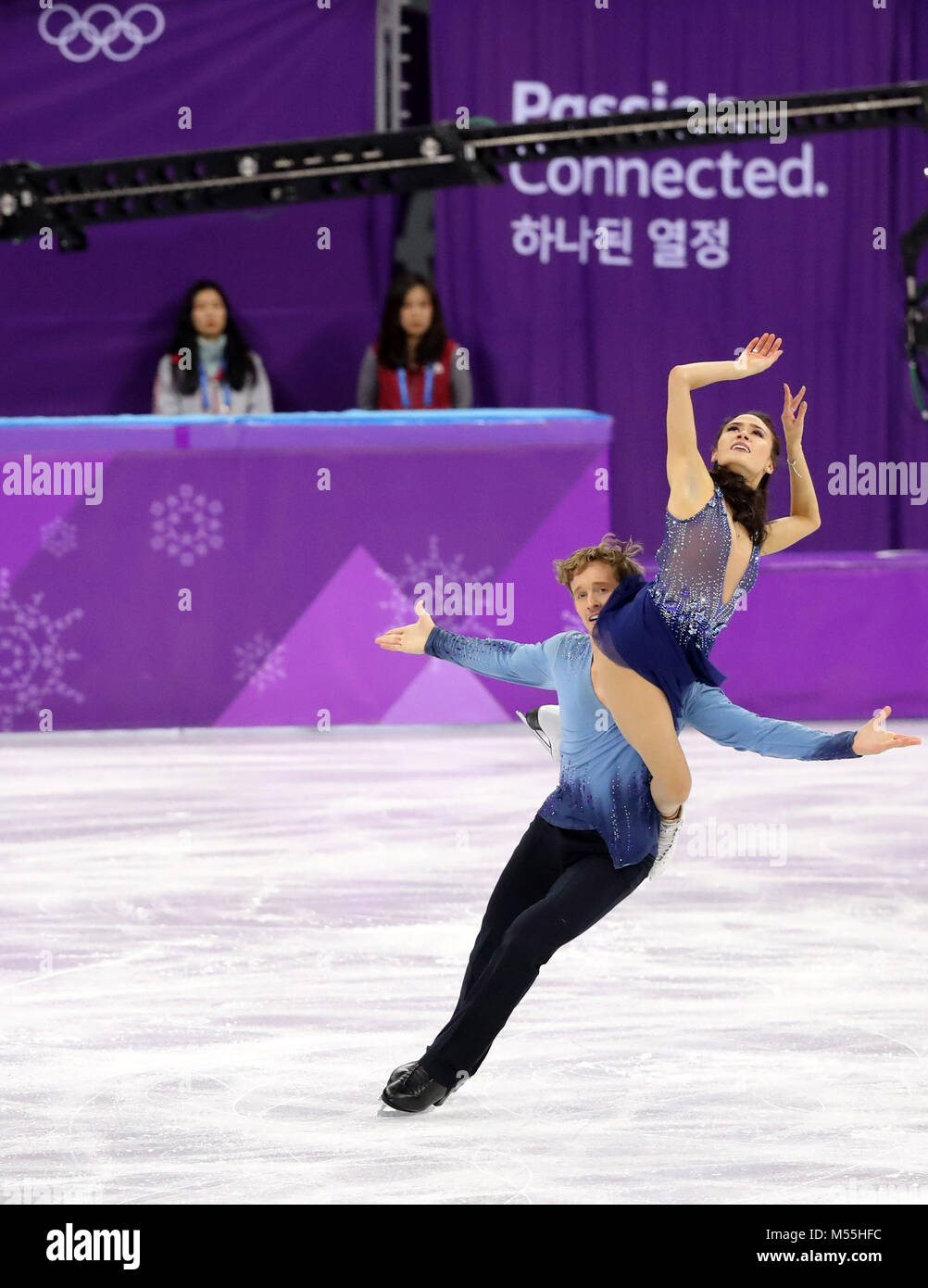 Gangneung, Corea del Sud. Xx Febbraio 2018. MADISON GUARNITURA e EVAN BATES di USA durante il pattinaggio artistico: la danza su ghiaccio, Danza libera a Gangneung Ice Arena durante il 2018 Pyeongchang Giochi Olimpici Invernali. Credito: Scott Kiernan Mc/ZUMA filo/Alamy Live News Foto Stock