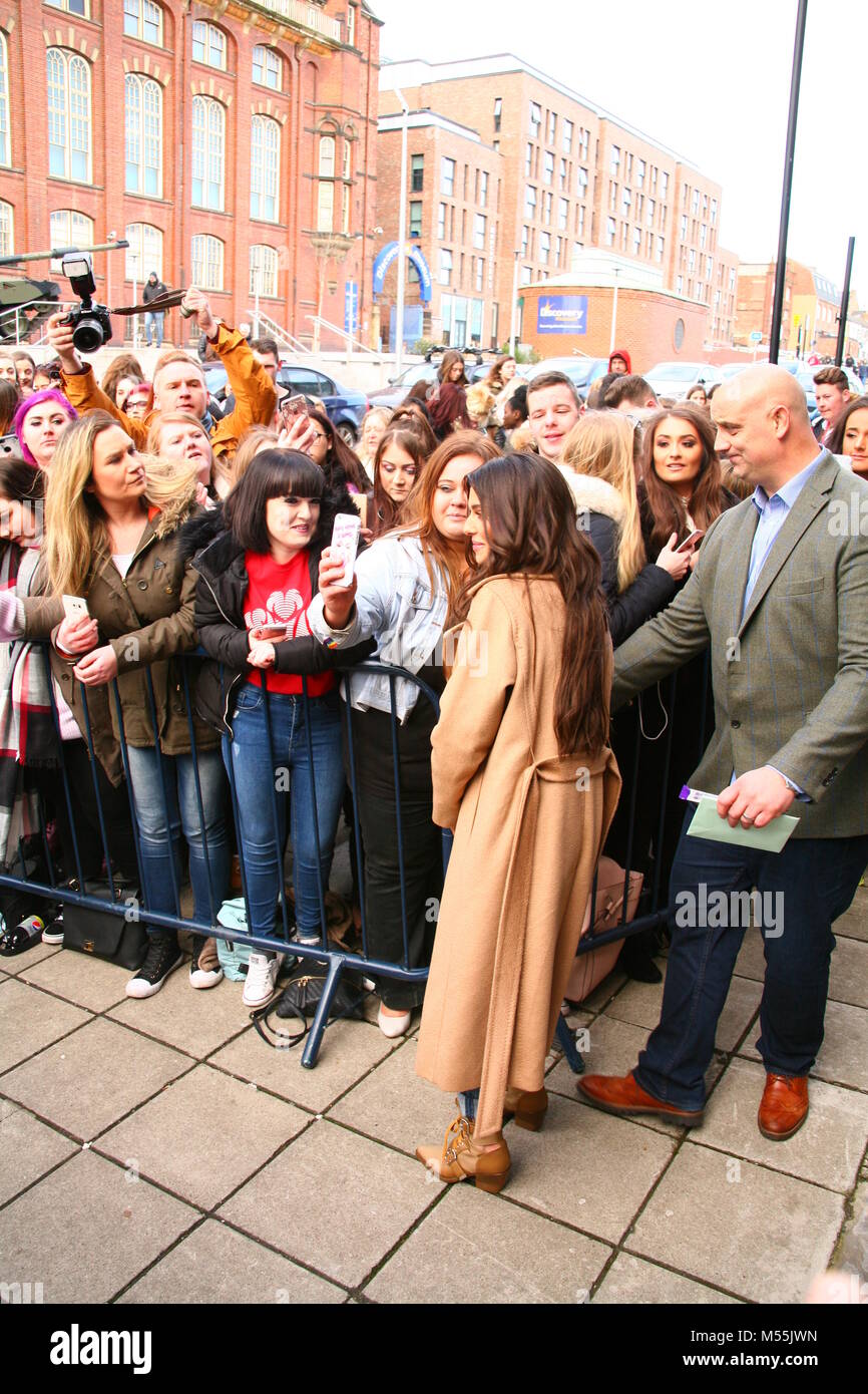 Newcastle upon Tyne, Regno Unito. 20th Febbraio, 2018. Pop Star Cheryl (Cheryl-Fernandez-Versini) apertura del Prince's Trust e Cheryl's Trust Center. Newcastle upon Tyne, Regno Unito, febbraio 20th 2018, credito: RUGIADA / Alamy Live News Foto Stock