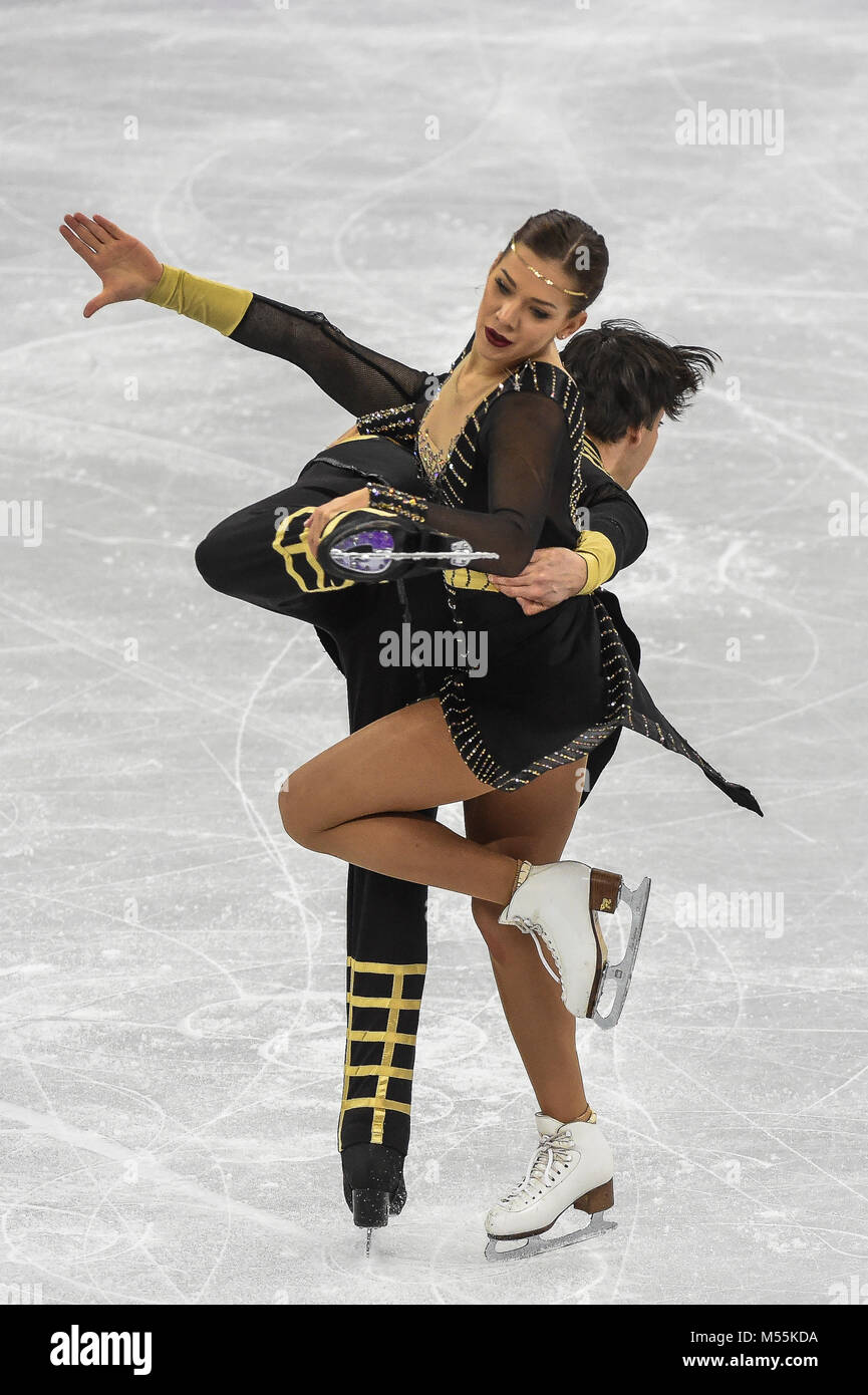 Febbraio 20, 2018: Agafonova Alisa e Ucar Alper di Â la Turchia a competere in ballo libero a Gangneung Ice Arena , Gangneung, Corea del Sud. Ulrik Pedersen/CSM Foto Stock