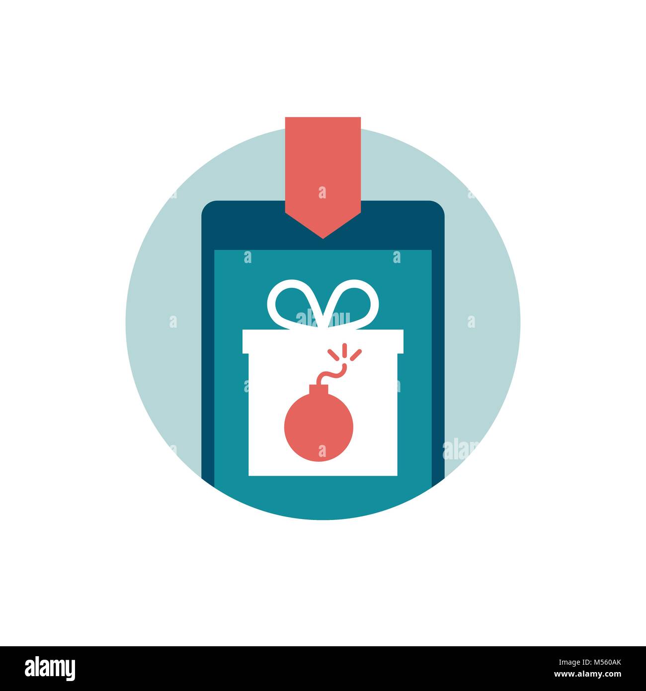 Download pericolosi su uno smartphone con malware nascosti, cyber security concept Illustrazione Vettoriale