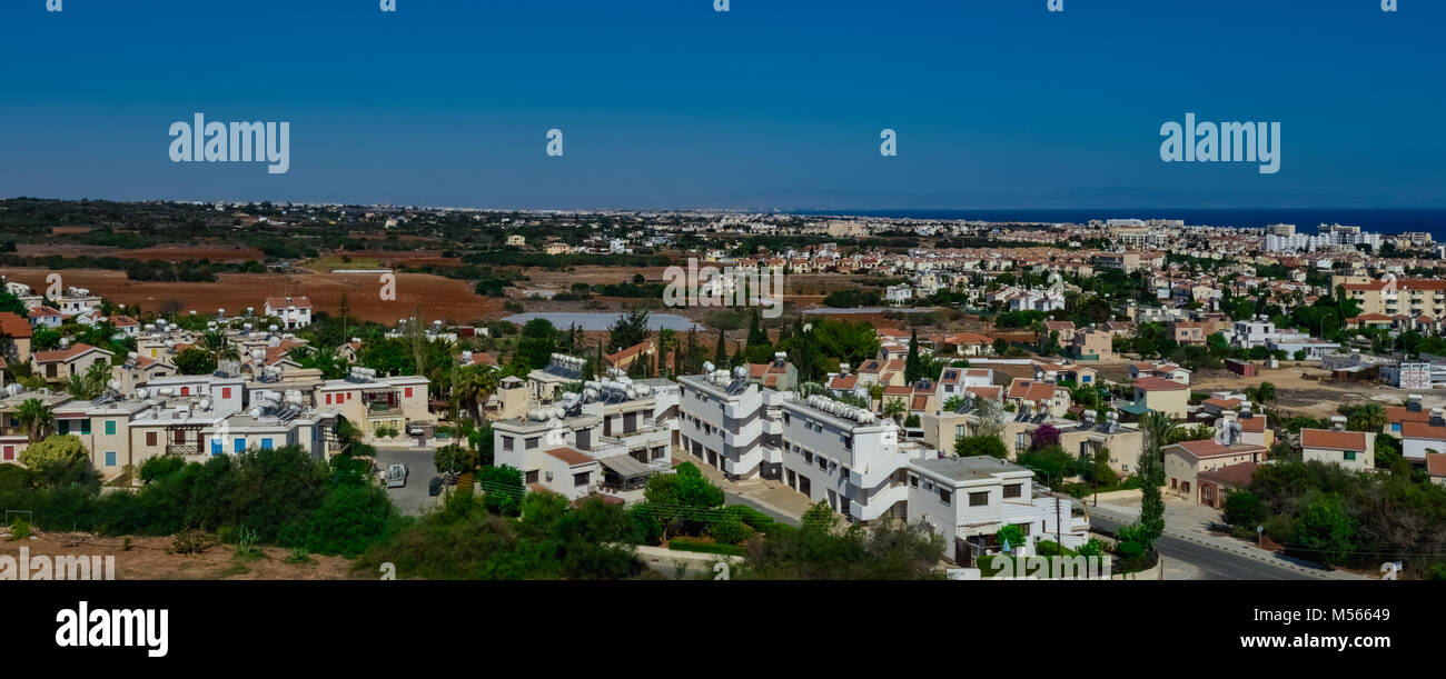 La città di Cipro dalla altezza Foto Stock
