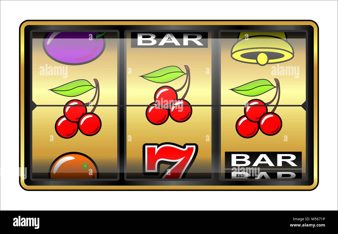 Casino slot machine, jackpot. 3 ciliegie frutti Foto Stock