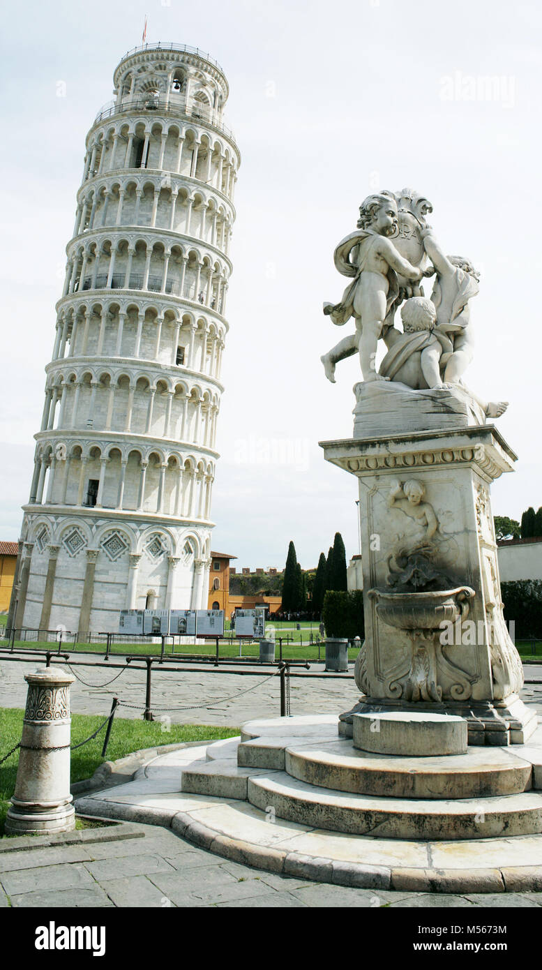 Foto della famosa torre pendente di Pisa, Toscana, Italia Foto Stock