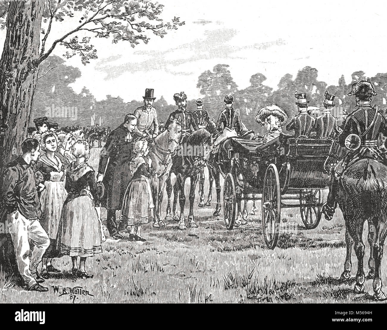 La regina Victoria la visita di Stato a Parigi, Francia, Agosto 1855. Fete presso la foresta di Saint-Germain Foto Stock