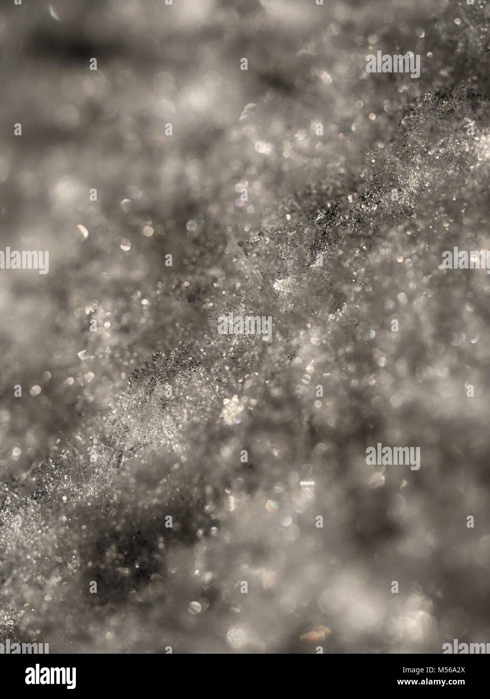 Neve close-up crystal Foto Stock