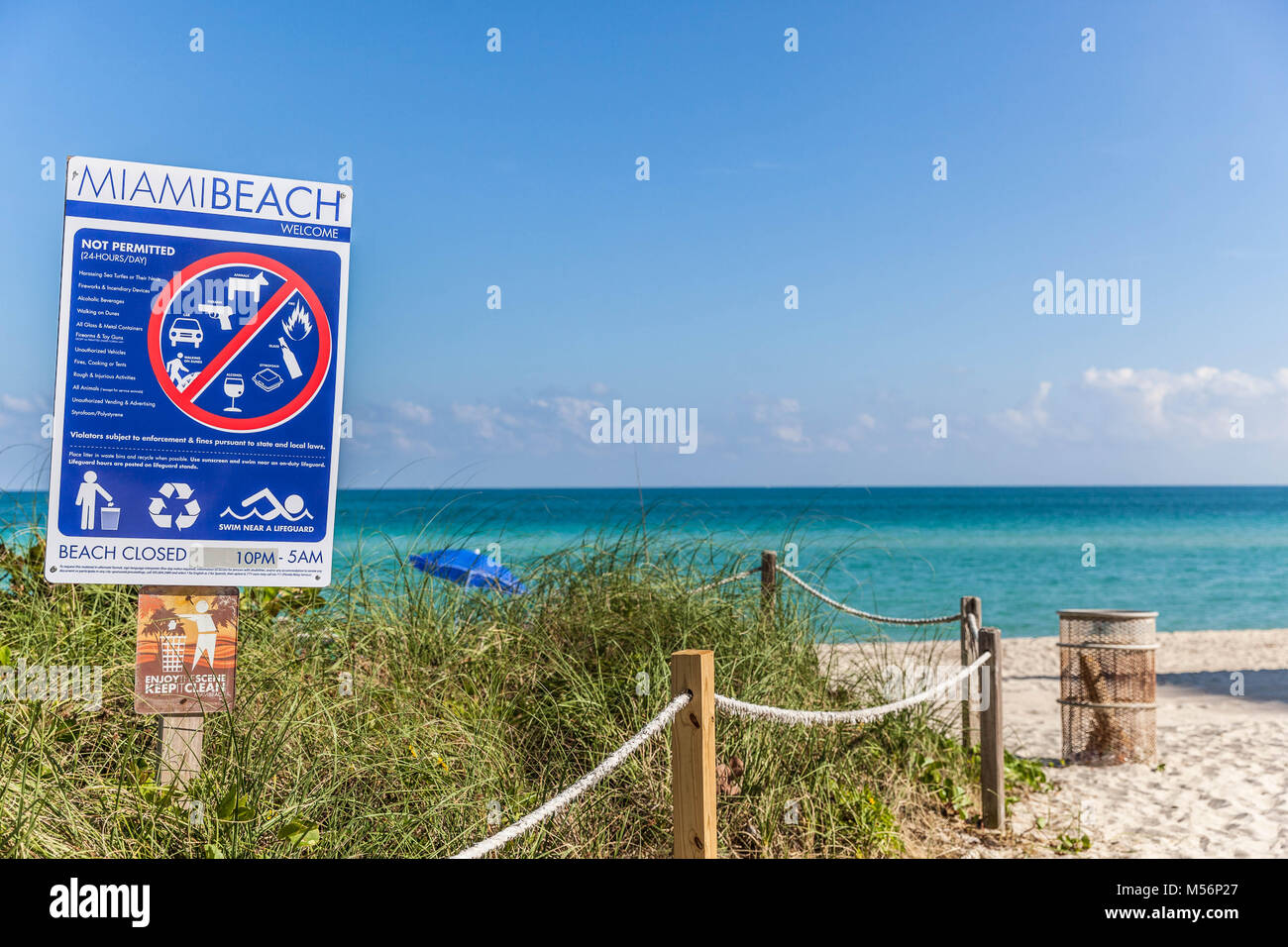 Non è consentito firmare, Miami Beach, Florida, Stati Uniti d'America. Foto Stock
