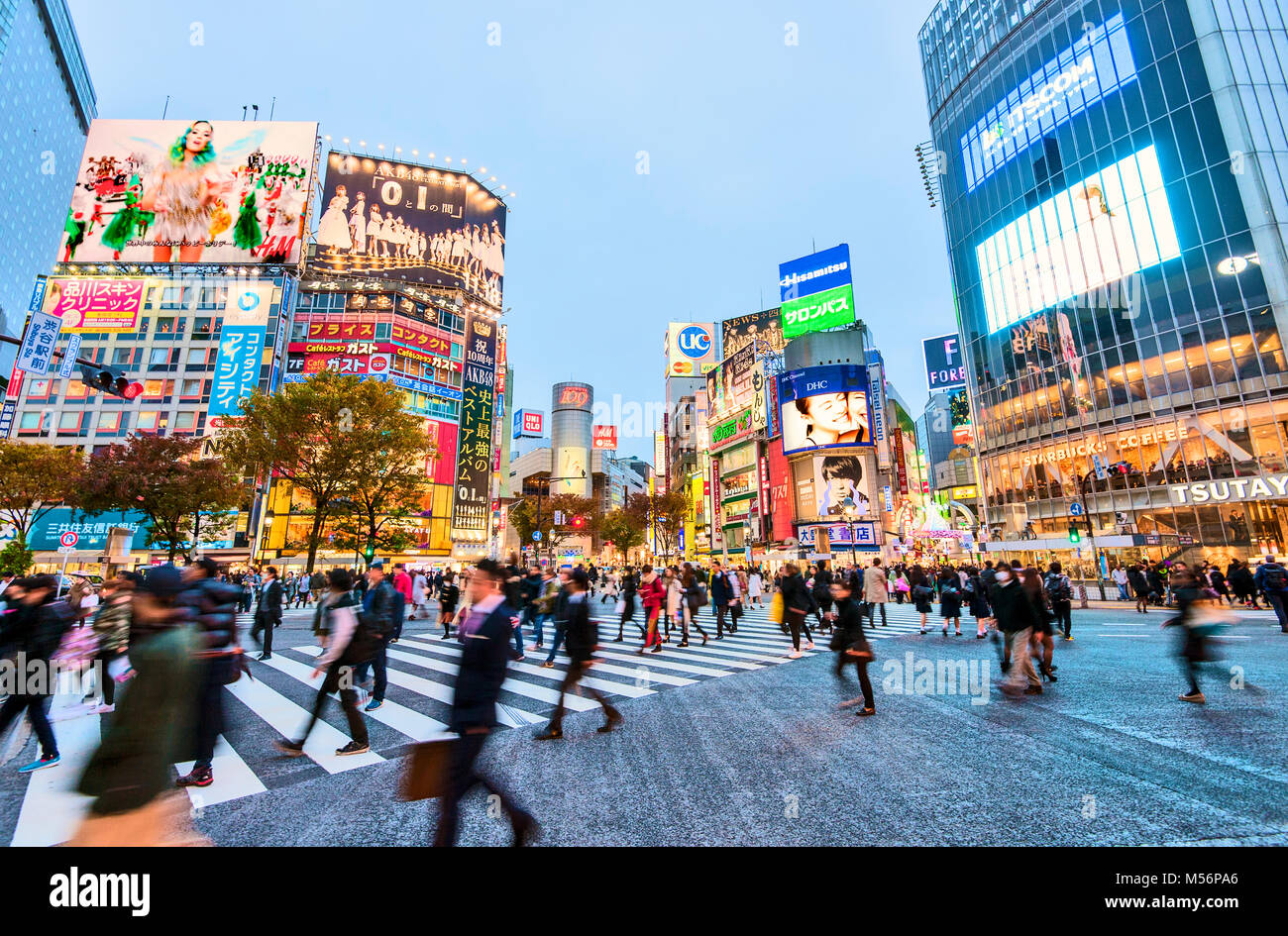 Incrocio di Shibuya Tokyo Giappone Hachiko Square Foto Stock