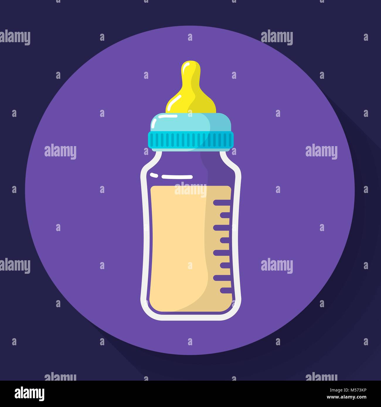 Baby bottiglia di latte icona. Biberon vettore icona piatta Illustrazione Vettoriale