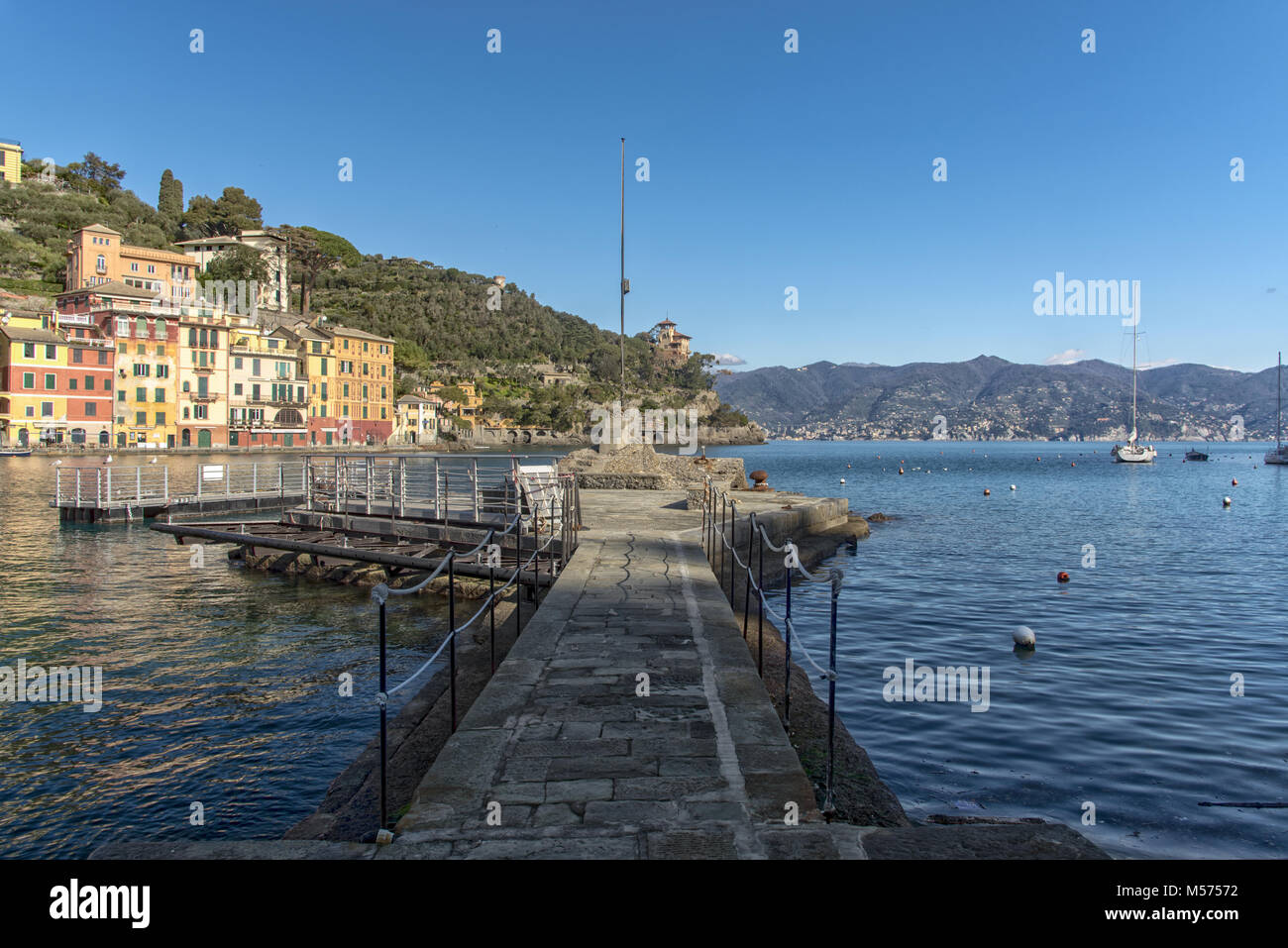 Portofino, una famosa cittadina sulla Riviera Ligure Foto Stock