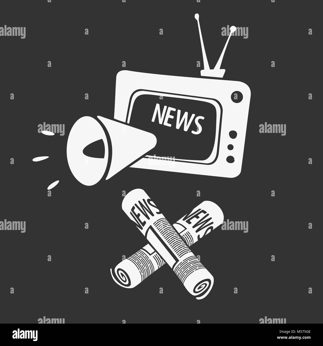 Simbolo di propaganda dei Media Illustrazione Vettoriale