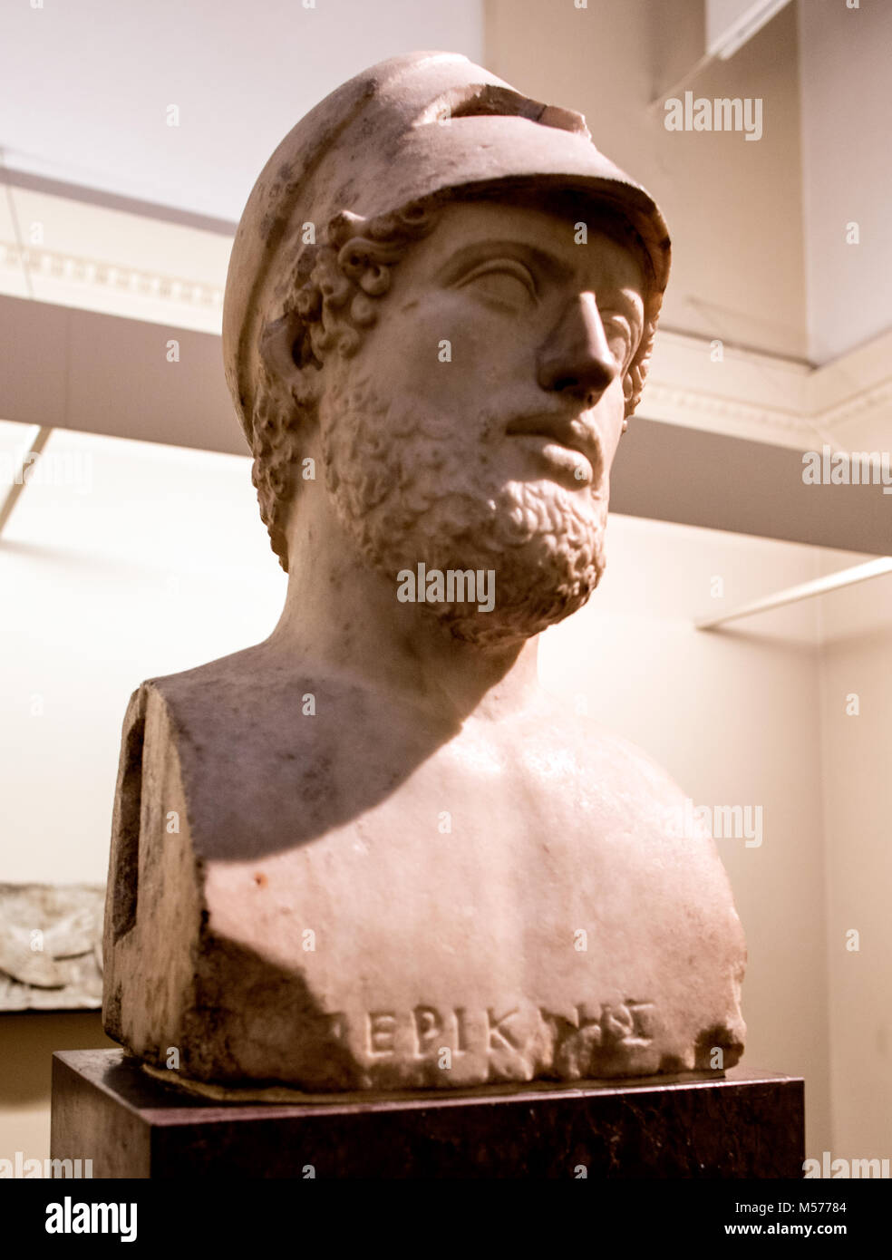 Busto antico di Pericle British Museum London REGNO UNITO Foto Stock
