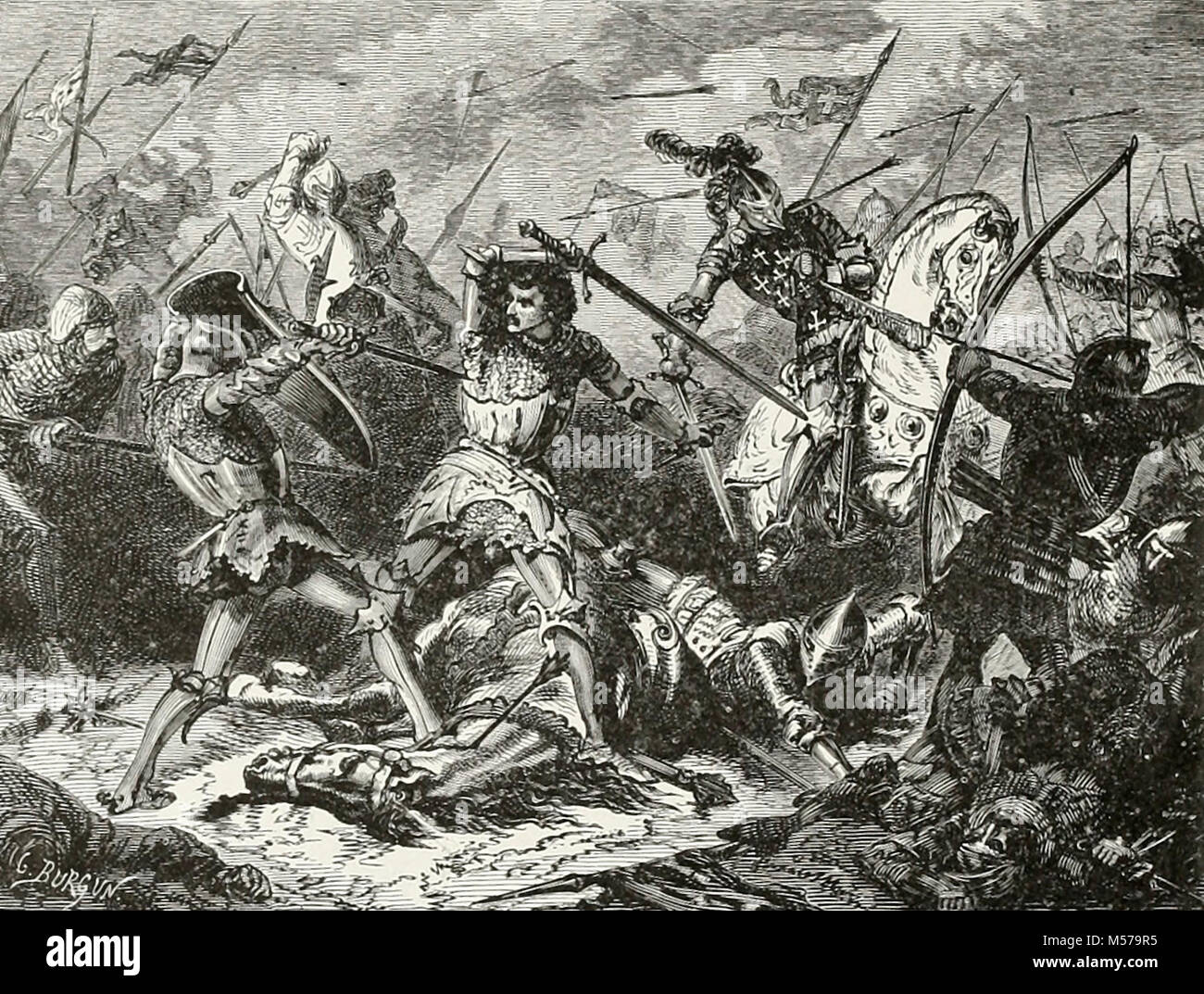 Battaglia di Agincourt Foto Stock