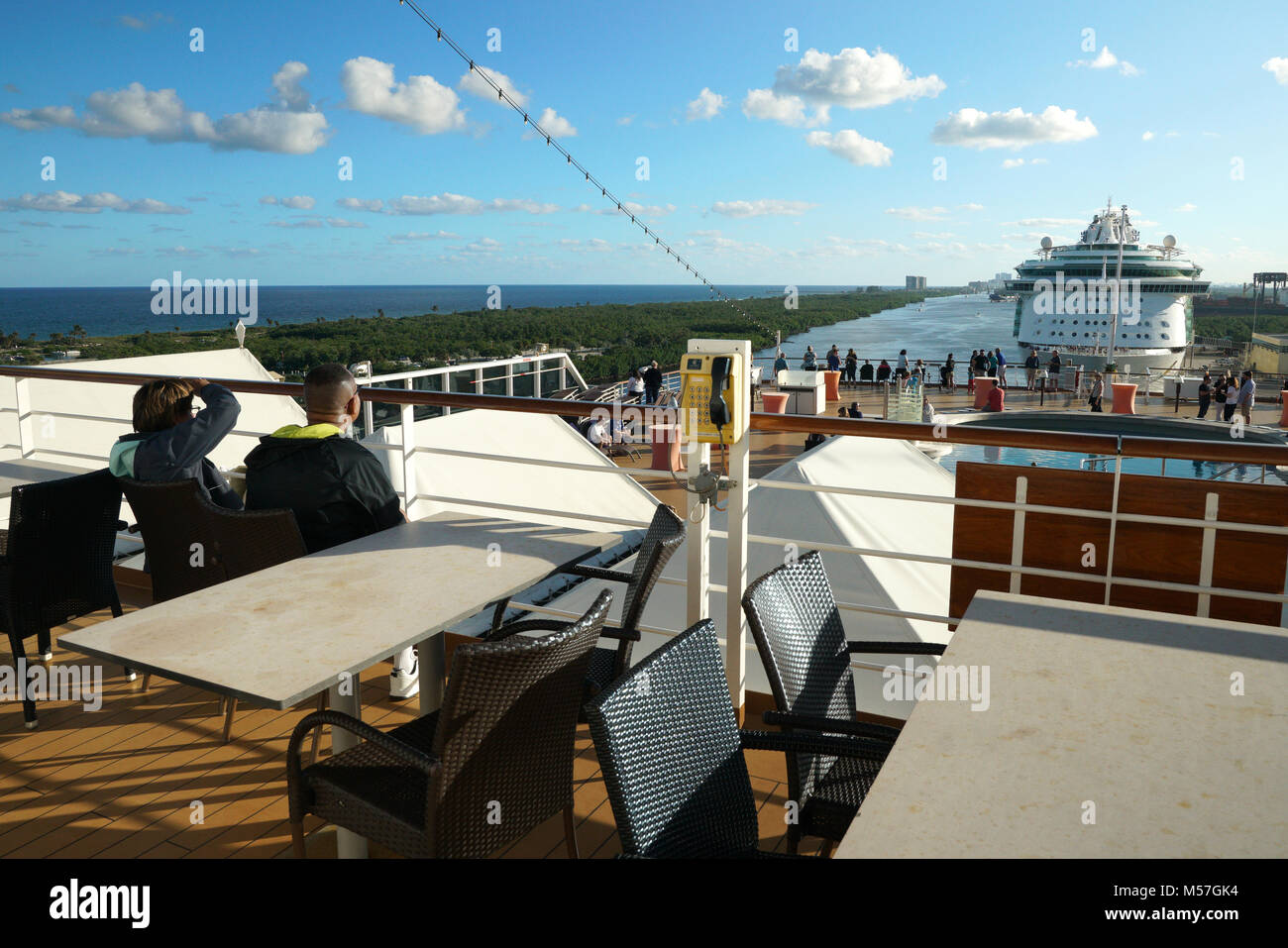 Su una nave da crociera Niew Amsterdam, Fort Lauderdale, Florida Foto Stock