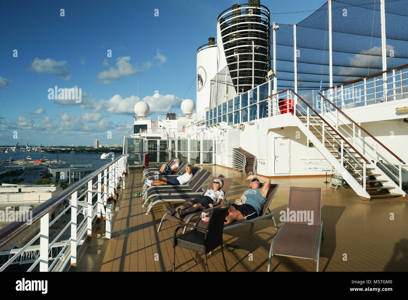 Su una nave da crociera Niew Amsterdam, Caraibi e Florida Foto Stock