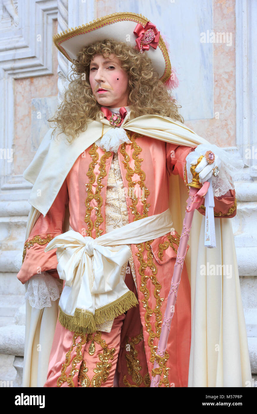 Un monastero del XVII secolo il nobile durante il Carnevale di Venezia (Carnevale di Venezia) a Venezia, Italia Foto Stock