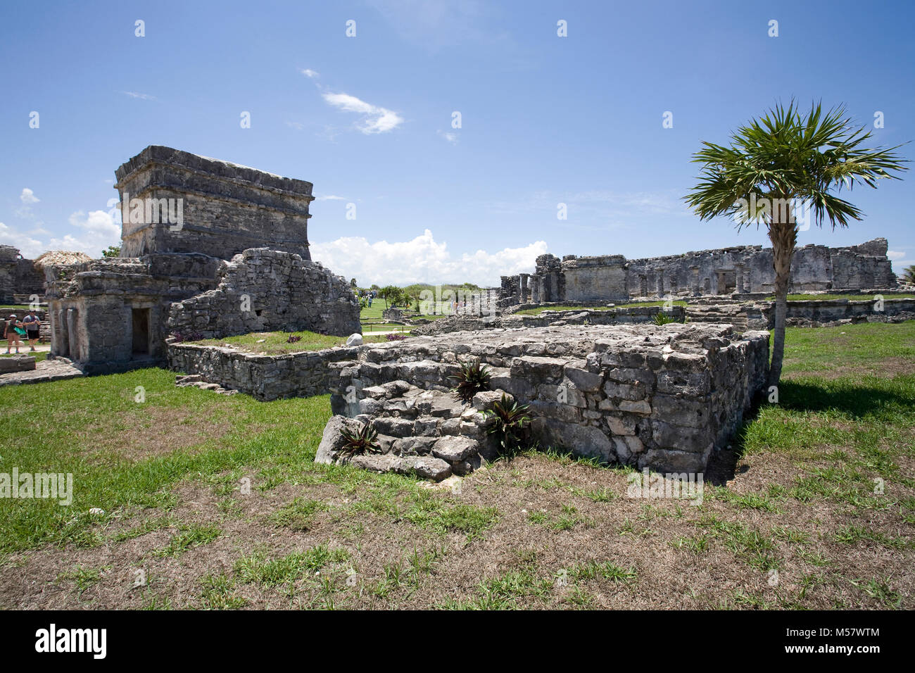 Le rovine maya di Tulum, zona archeologica, Tulum Riviera Maya, Yucatan, Quintana Roo, Messico, Caraibi Foto Stock