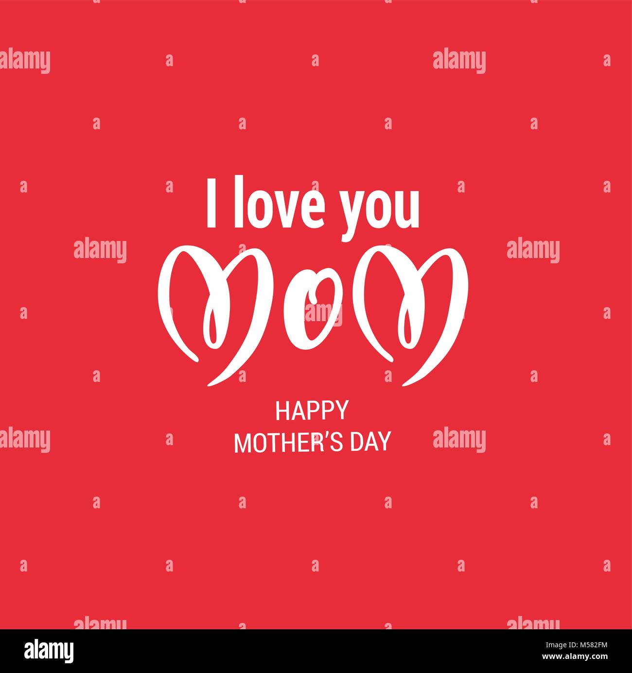 Red madri Day holiday card Illustrazione Vettoriale
