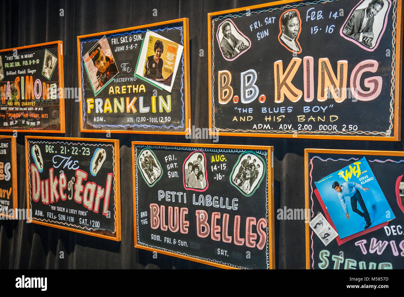 Miami Florida, Adrienne Arsht Performing Arts Center, centro, Ziff Opera House case home homes residence, Overtown nightclub rhythm and soul billboard, a Foto Stock