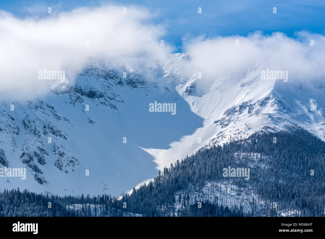 Il capo di Giuseppe montagna in inverno, Wallowa Mountains, Oregon. Foto Stock