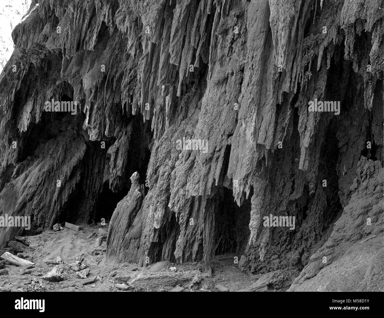 Grca Havasu Canyon la formazione di travertino . Formazioni di travertino IN HAVASU canyon. Foto HENRY G. PEABODY, 1899. NO contrassegni o didascalie sulla parte anteriore. Scritte sul retro a matita lungo il bordo inferiore è 14- HAVASU CANYON- formazione di travertino a viscosità mooney Falls, H.G. PEABODY, sept. 1899;. Leggera usura sui bordi e angoli...VEDI GRCA 14718-14742 PER ALTRE FOTO DI BASS E SUPAI PRESE PEABODY NEL 1899...foto storiche da , Foto Stock