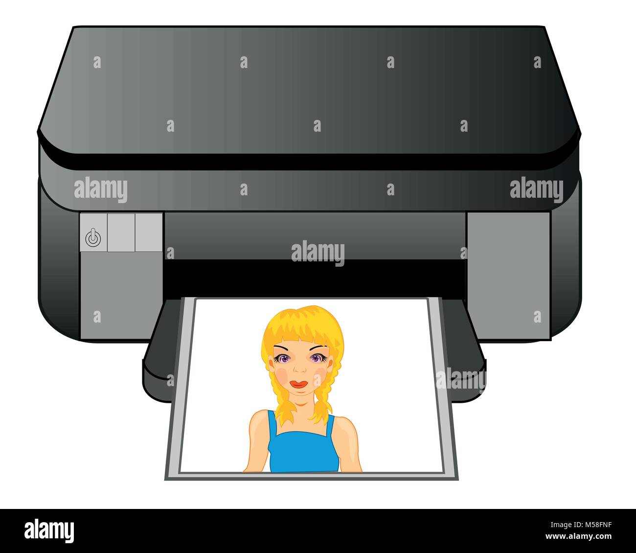 Attrezzature per ufficio stampante a colori Illustrazione Vettoriale