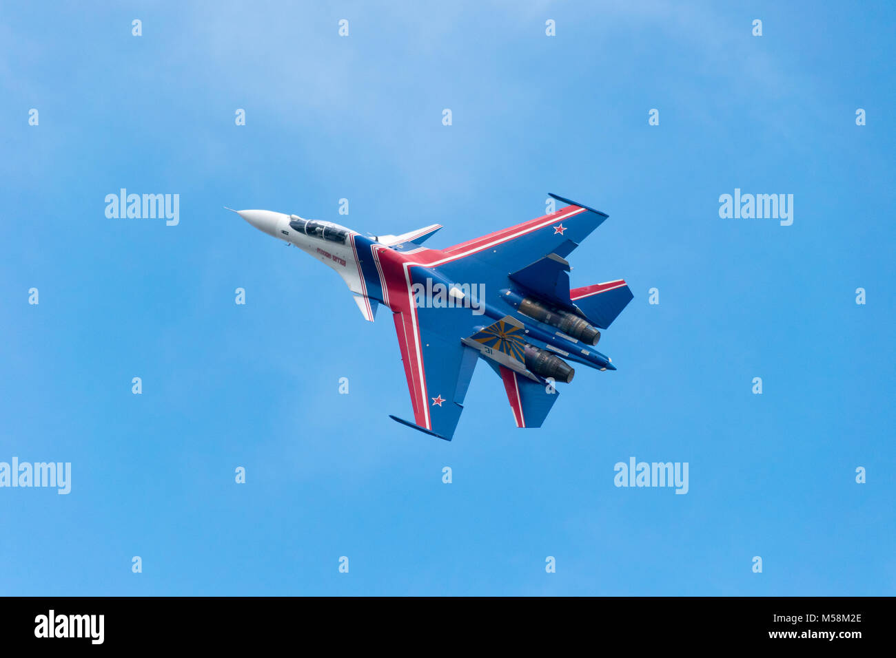 Cavalieri russo SU-27 a LIMA 2017 Foto Stock