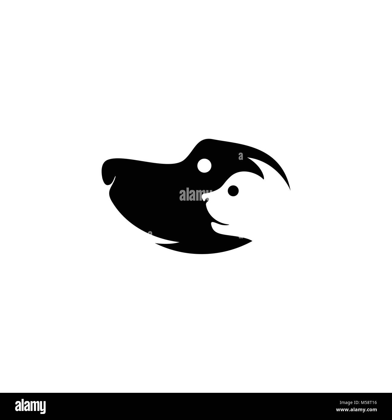 Il gatto e il cane amore Illustrazione Vettoriale