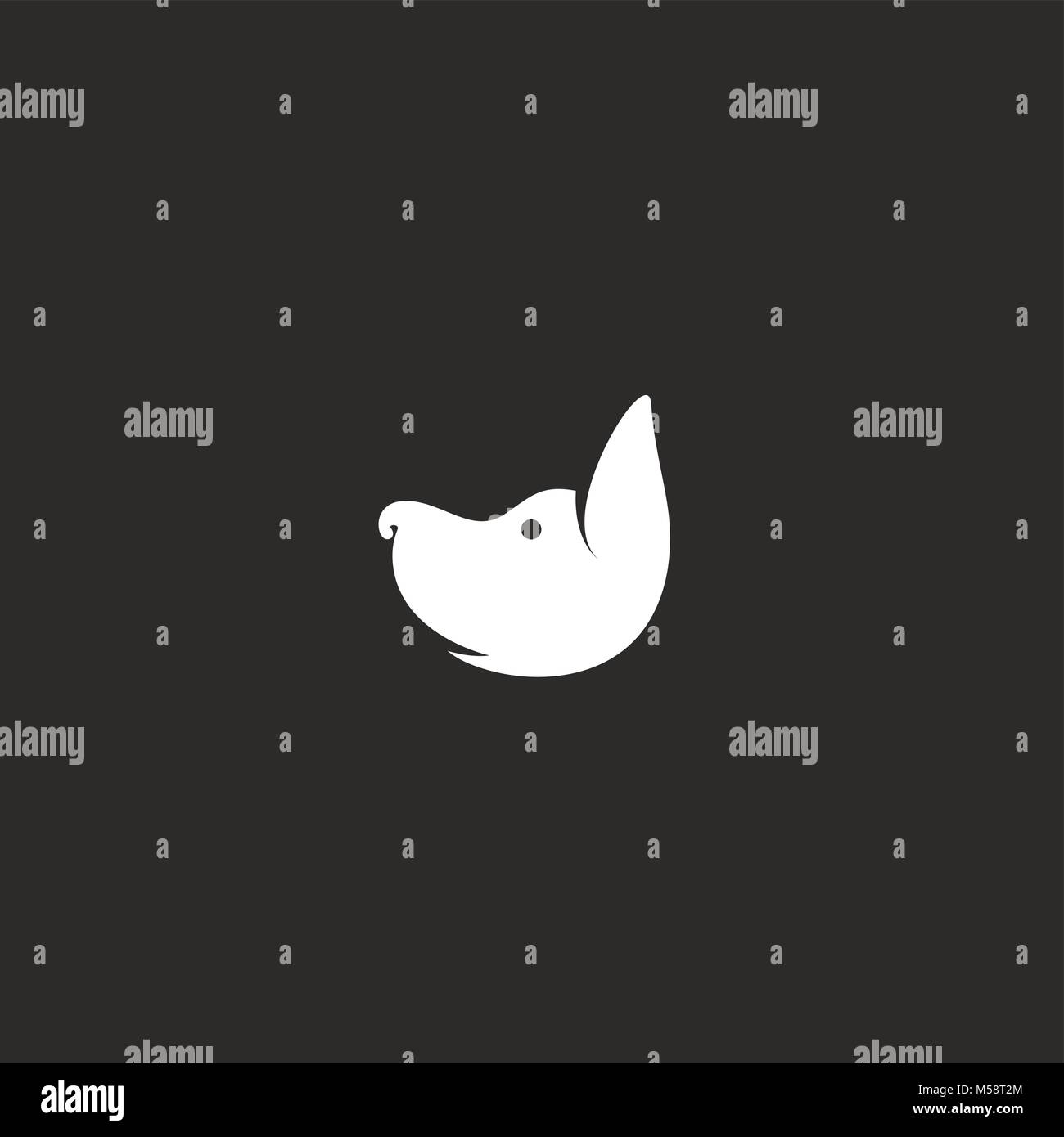 Il logo del vettore di cane in sfondo nero. Illustrazione Vettoriale