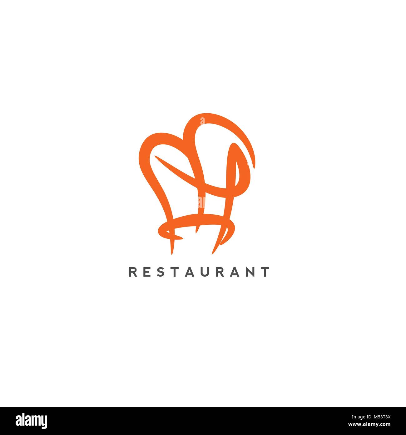 Arancione ristorante universale icona. Illustrazione Vettoriale