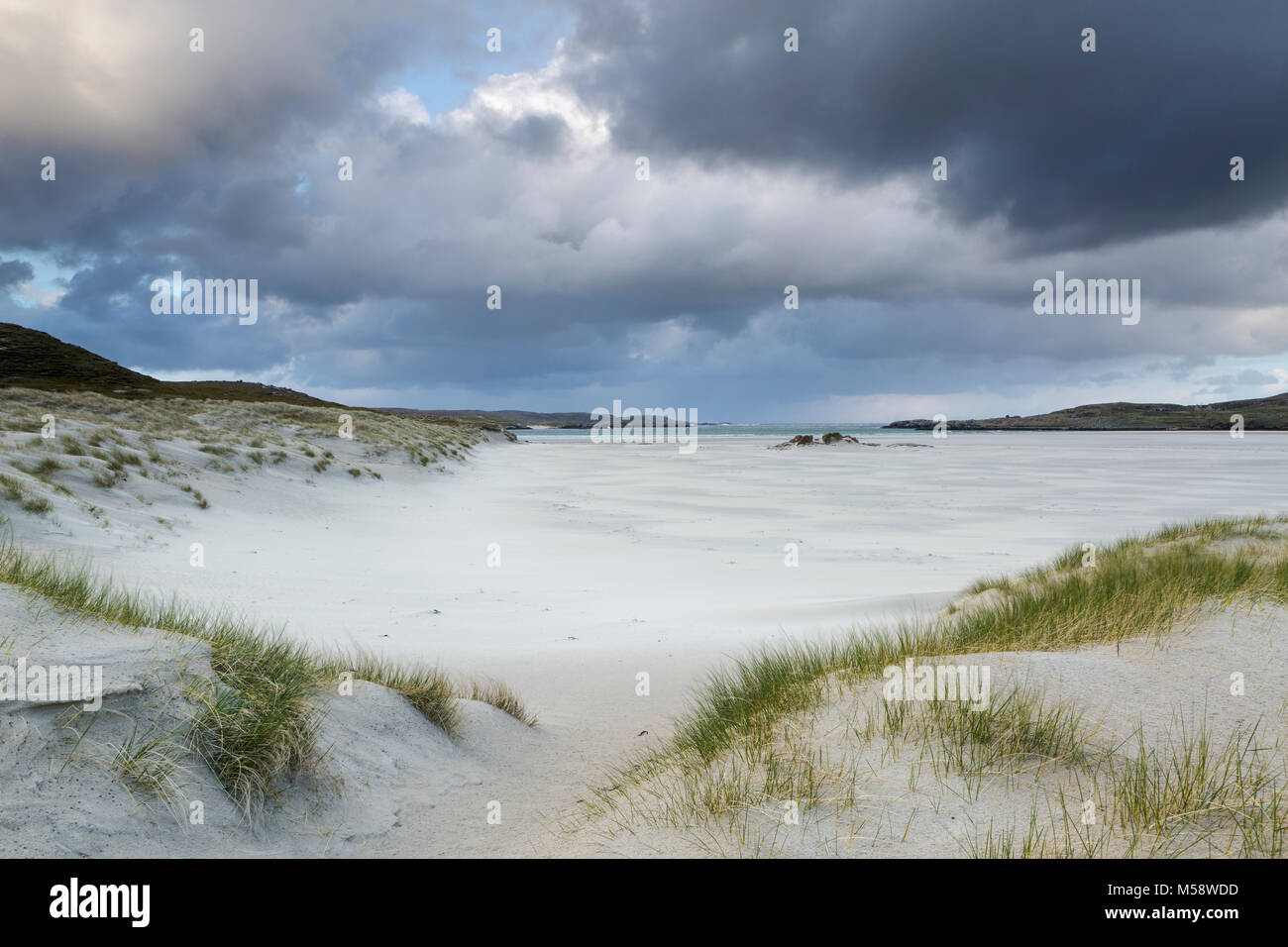 Uig sabbie o Ardroil Beach, isola di Lewis, Ebridi Esterne, Scotland, Regno Unito Foto Stock