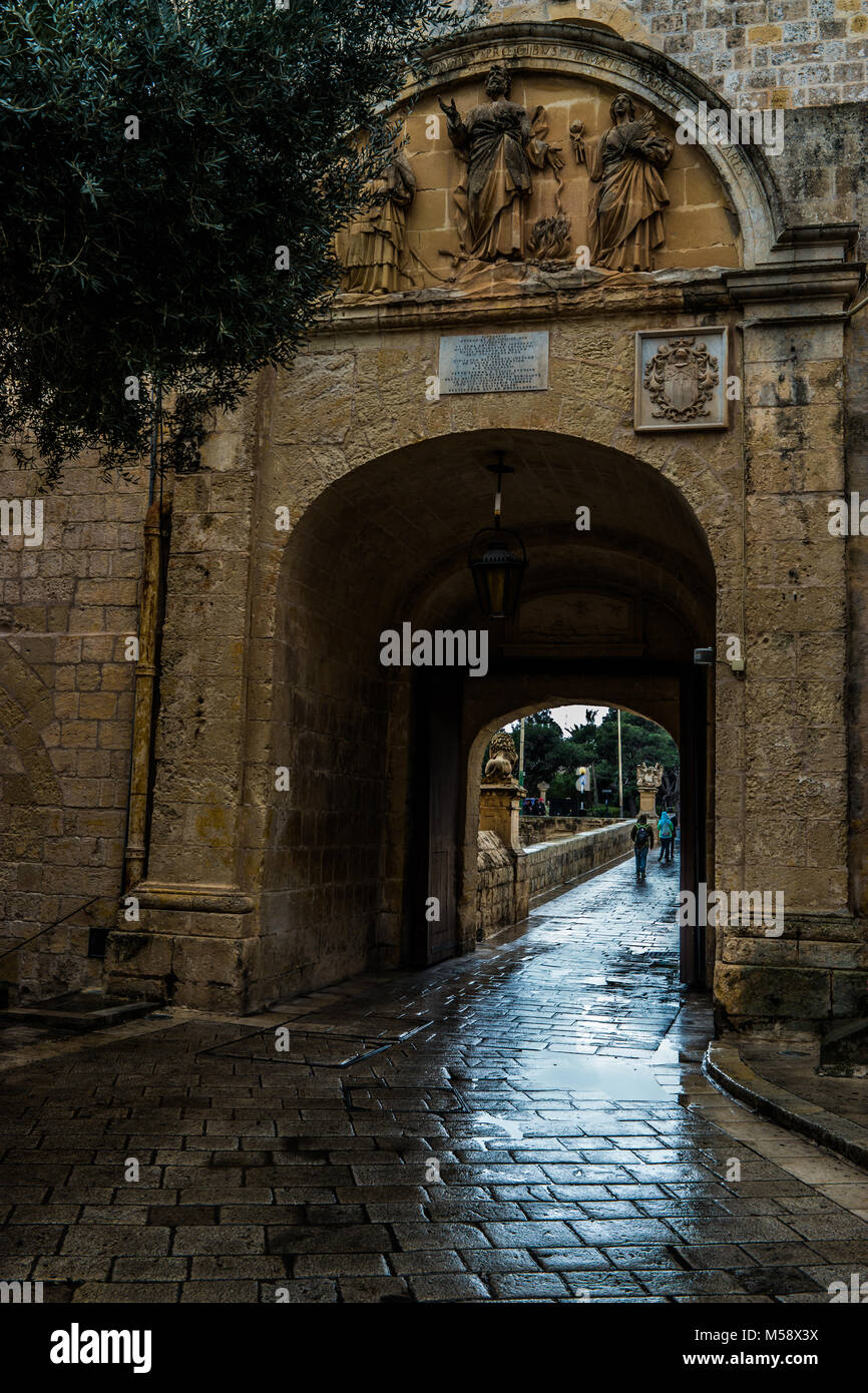 Il cancello di ingresso a Mdina, Malta, l'Europa. 02/09/2018. Foto Stock