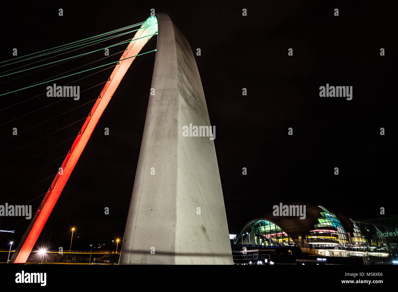 Newcastle upon Tyne, Quayside di notte. Foto Stock