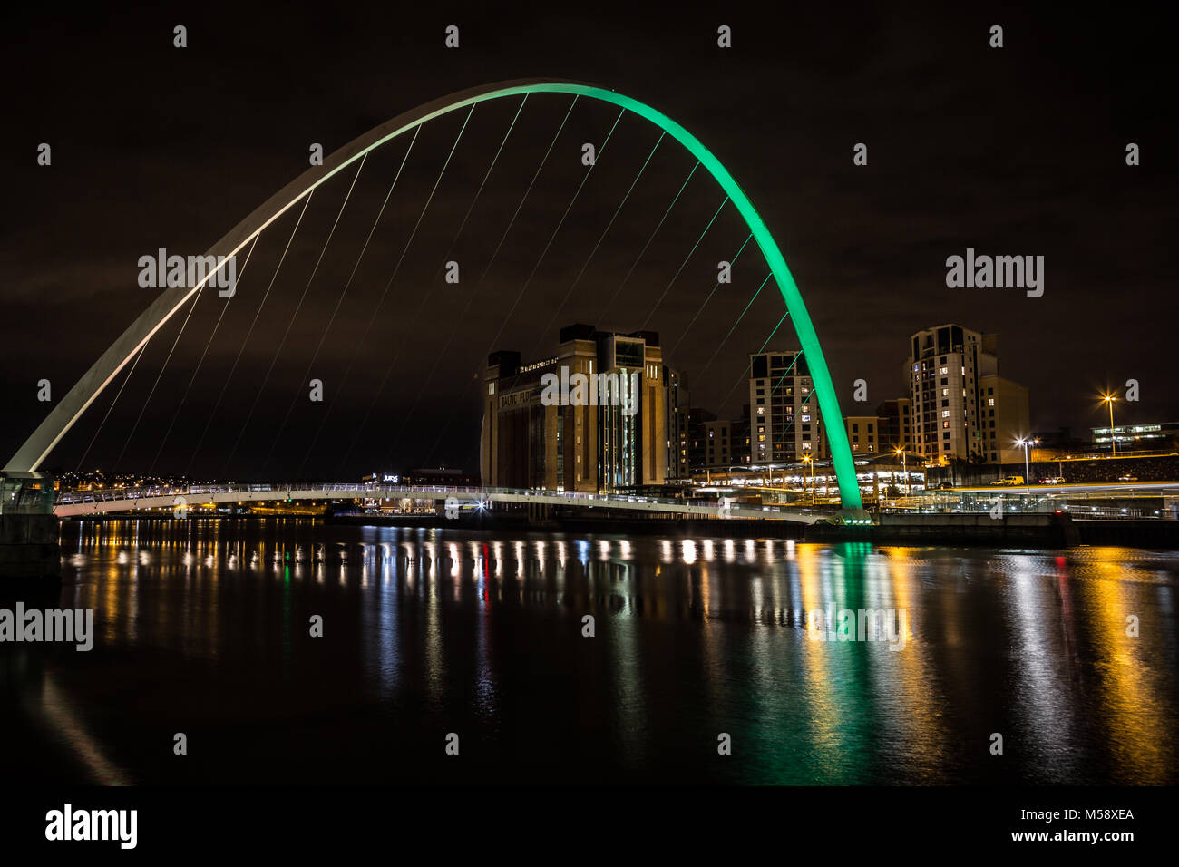 Newcastle upon Tyne, Quayside di notte. Foto Stock