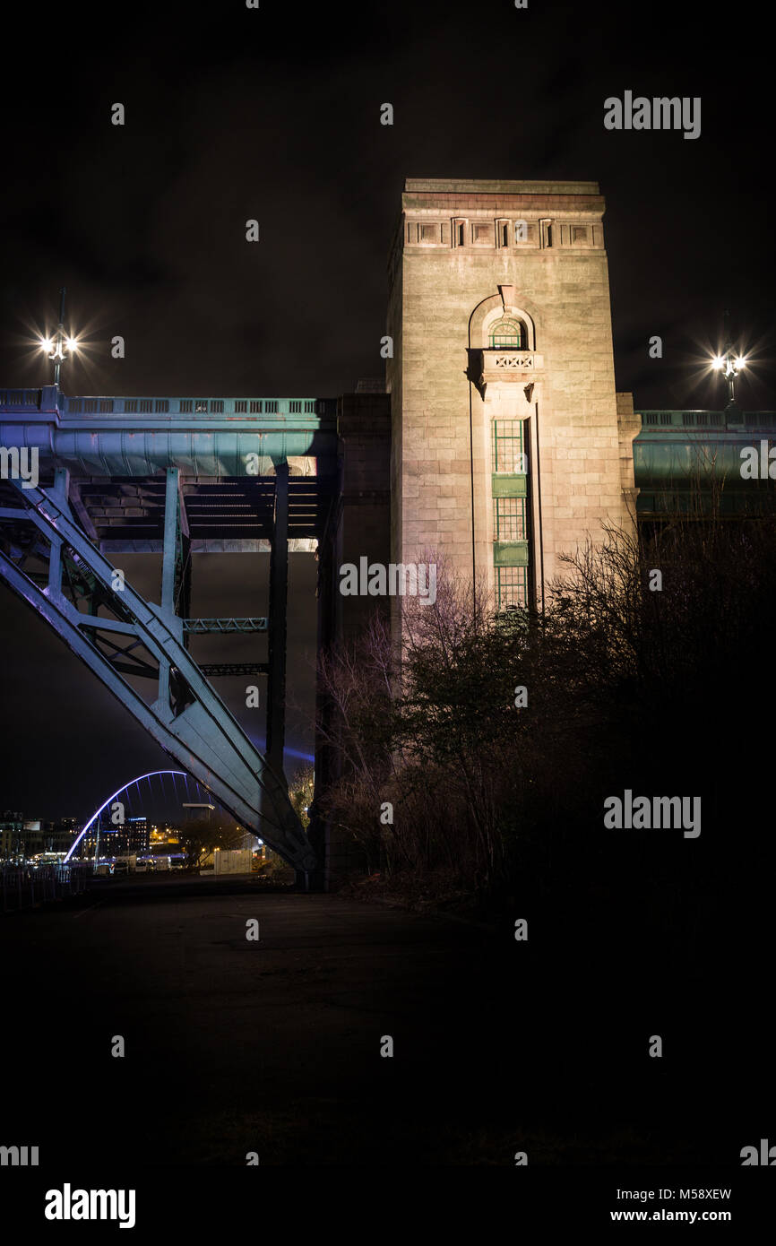 Newcastle upon Tyne, Quayside di notte. Foto Stock