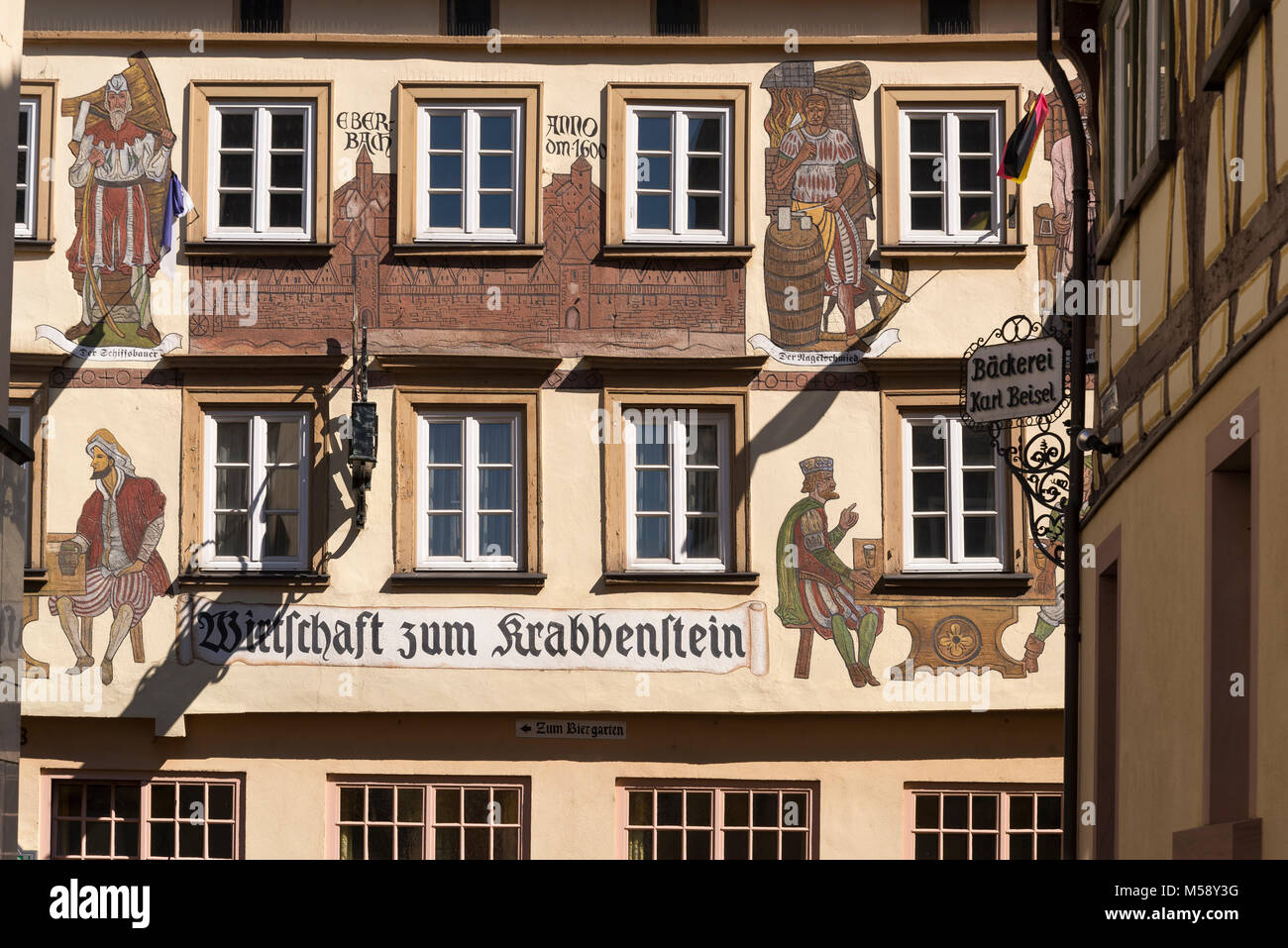Eberbach offrono, Hotel 'Karpfen' Am Alten Markt, Odenwald, Baden-Württemberg, Deutschland Foto Stock