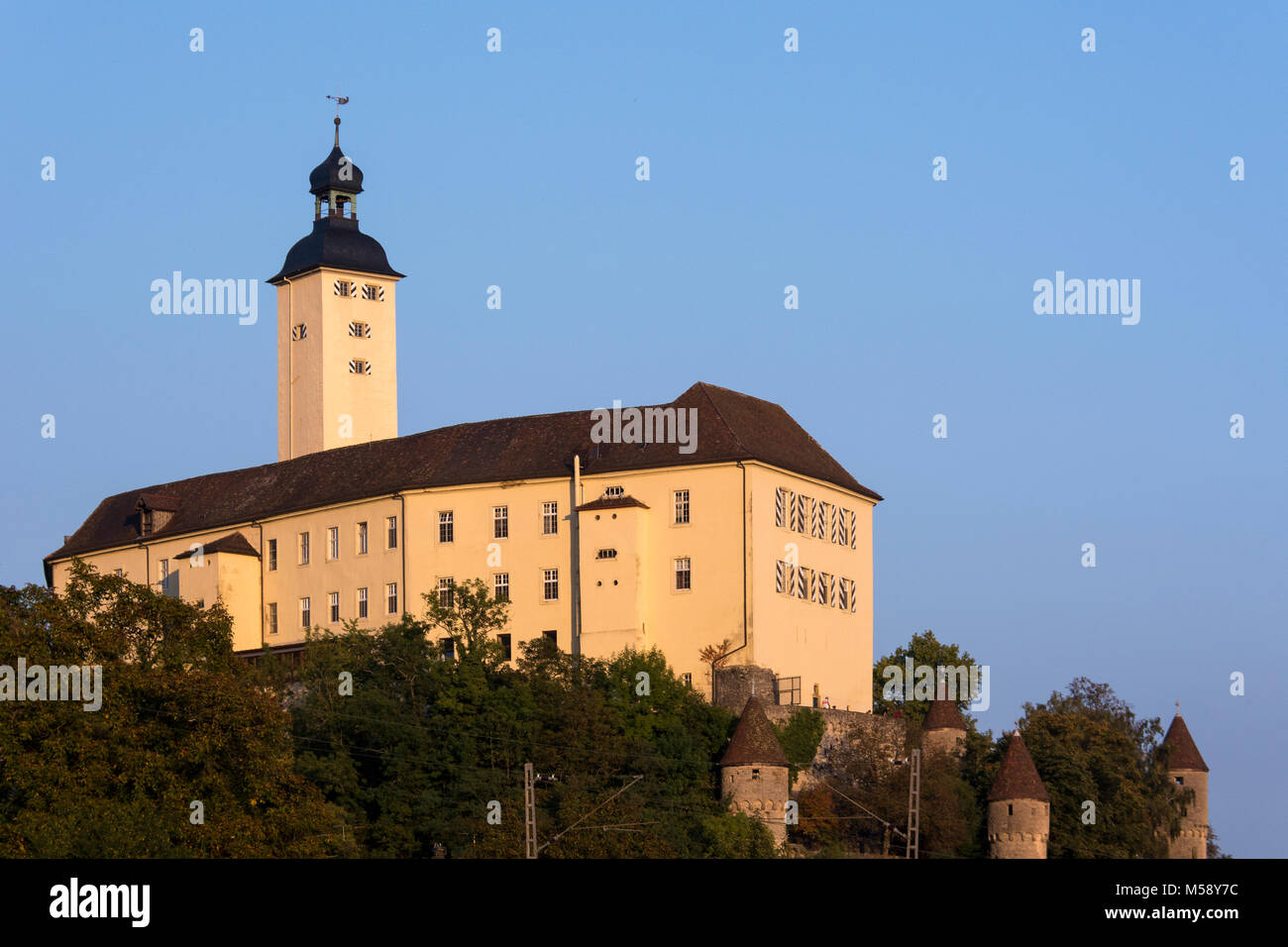 Schloss Horneck, Gundelsheim, Baden-Württemberg, Deutschland, Europa Foto Stock