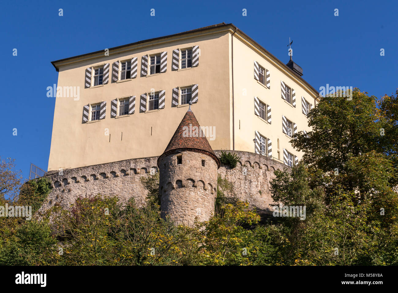 Schloss Horneck, Gundelsheim, Baden-Württemberg, Deutschland, Europa Foto Stock